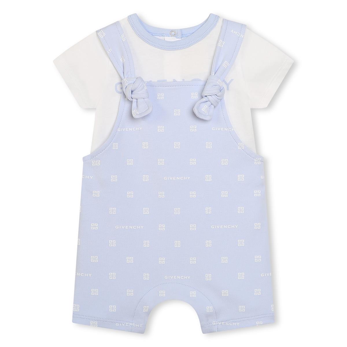 Baby Boys & Girls Blue Cotton Babysuit