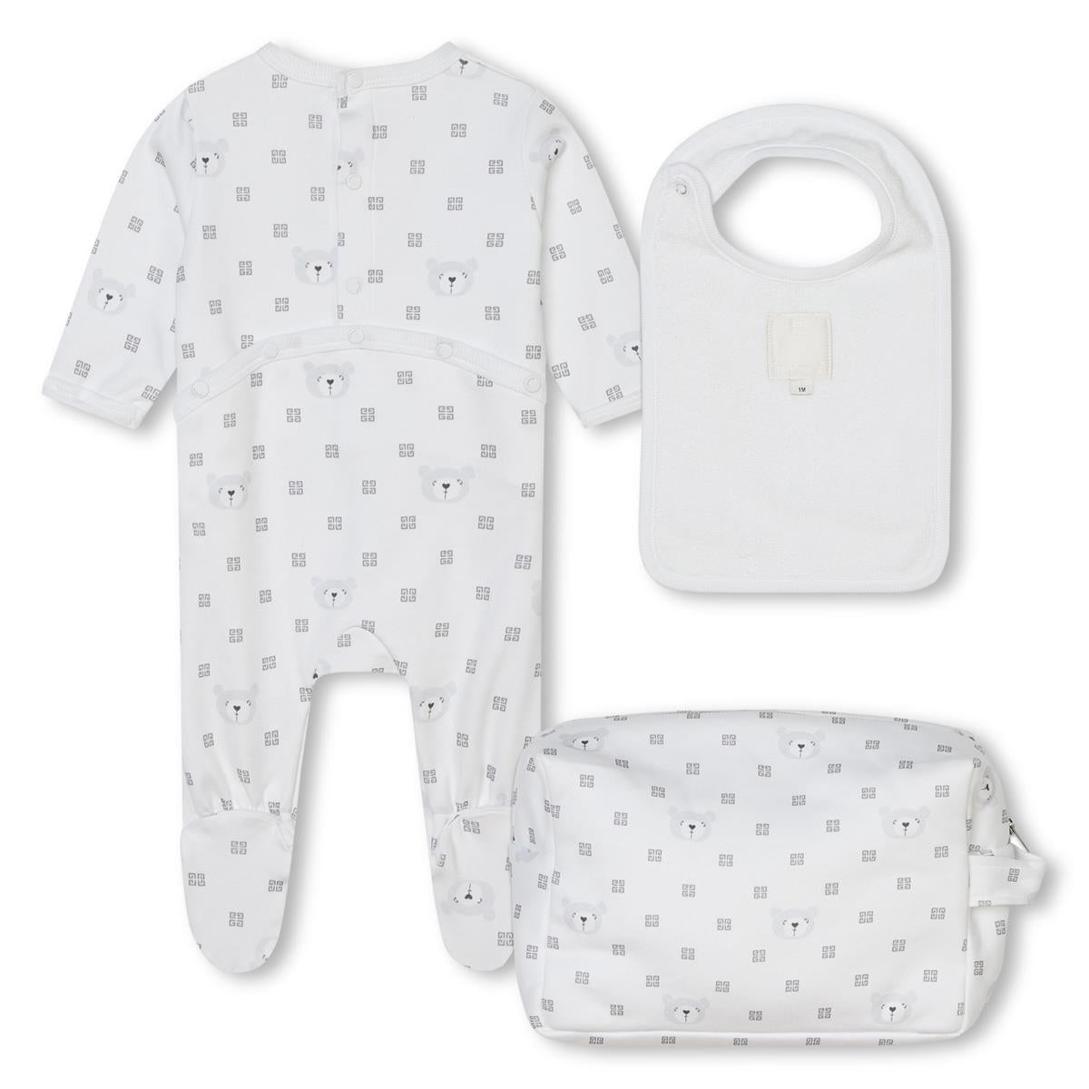 Baby Boys & Girls White Cotton Babysuit Set