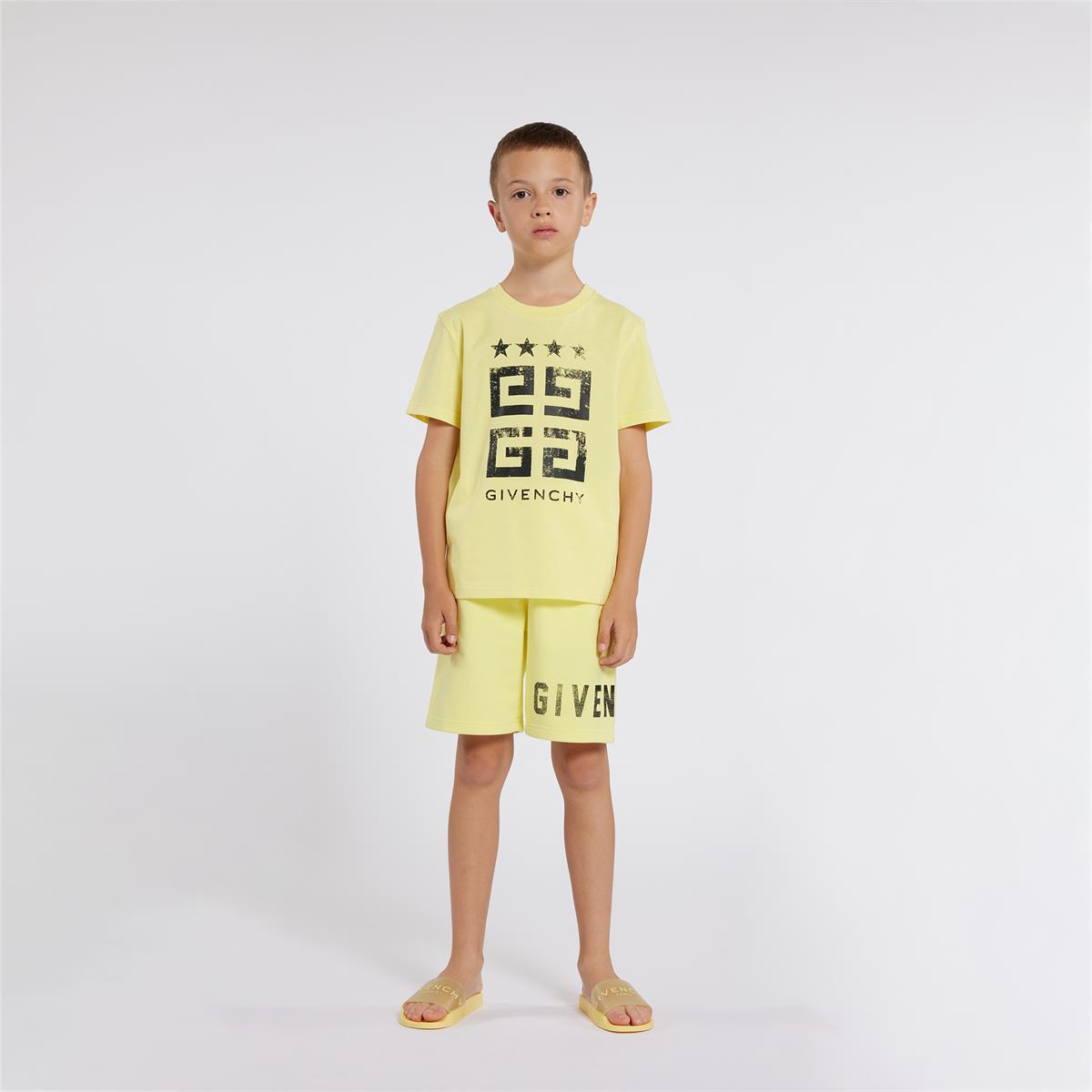 Boys Yellow Logo Shorts