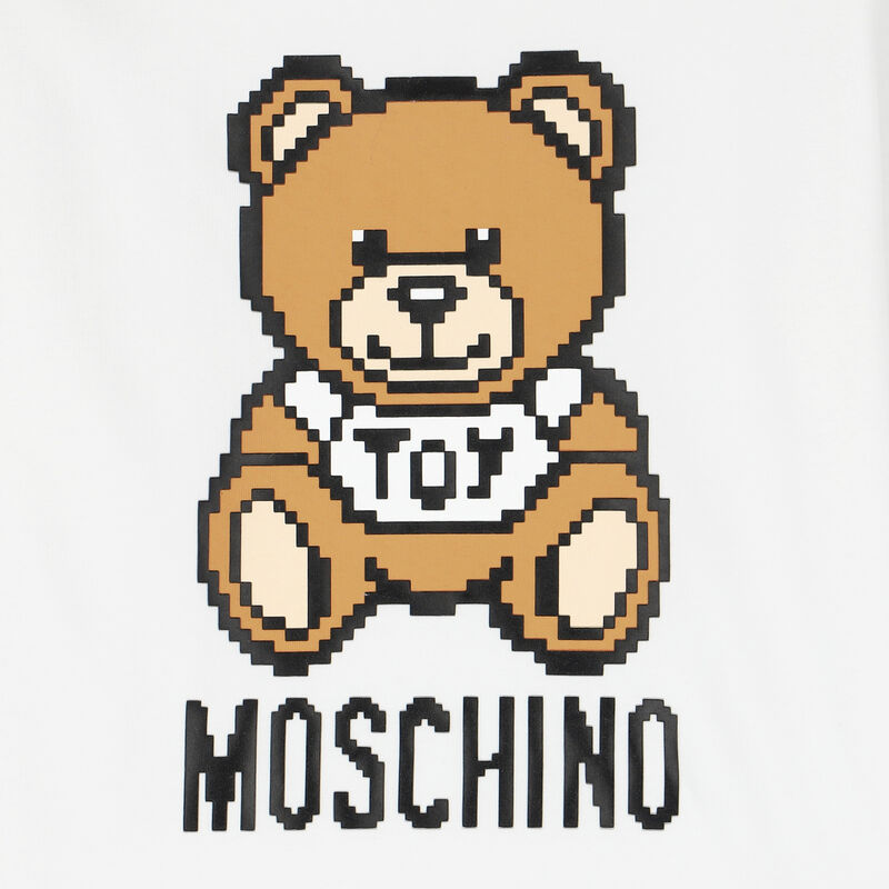 Boys & Girls White Bear Cotton T-Shirt
