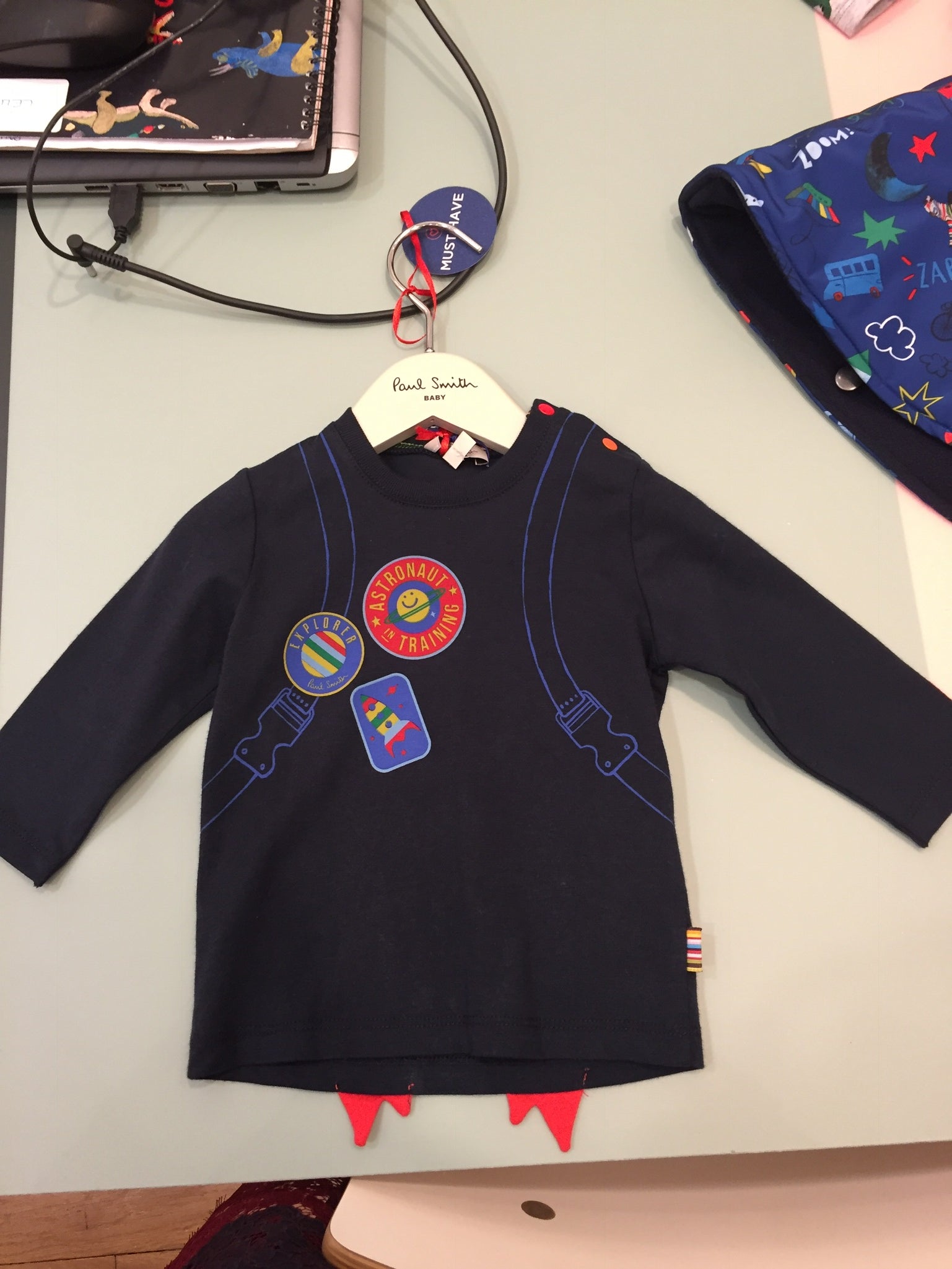 Baby Boys Navy Cotton T-shirt