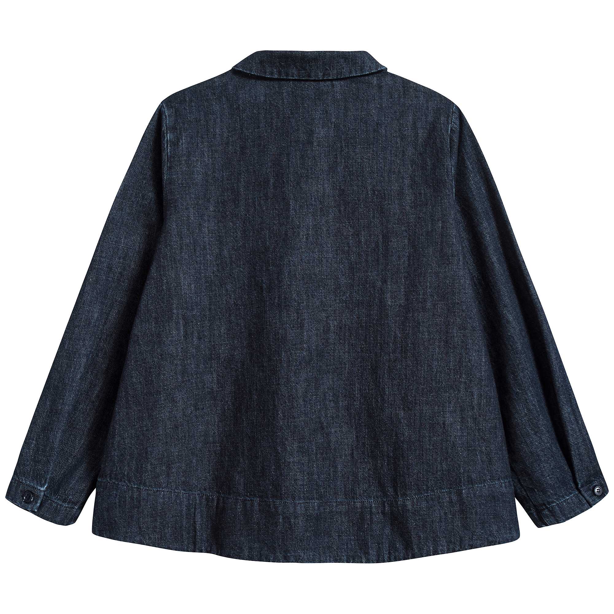 Girls Dark Blue Cotton Shirt