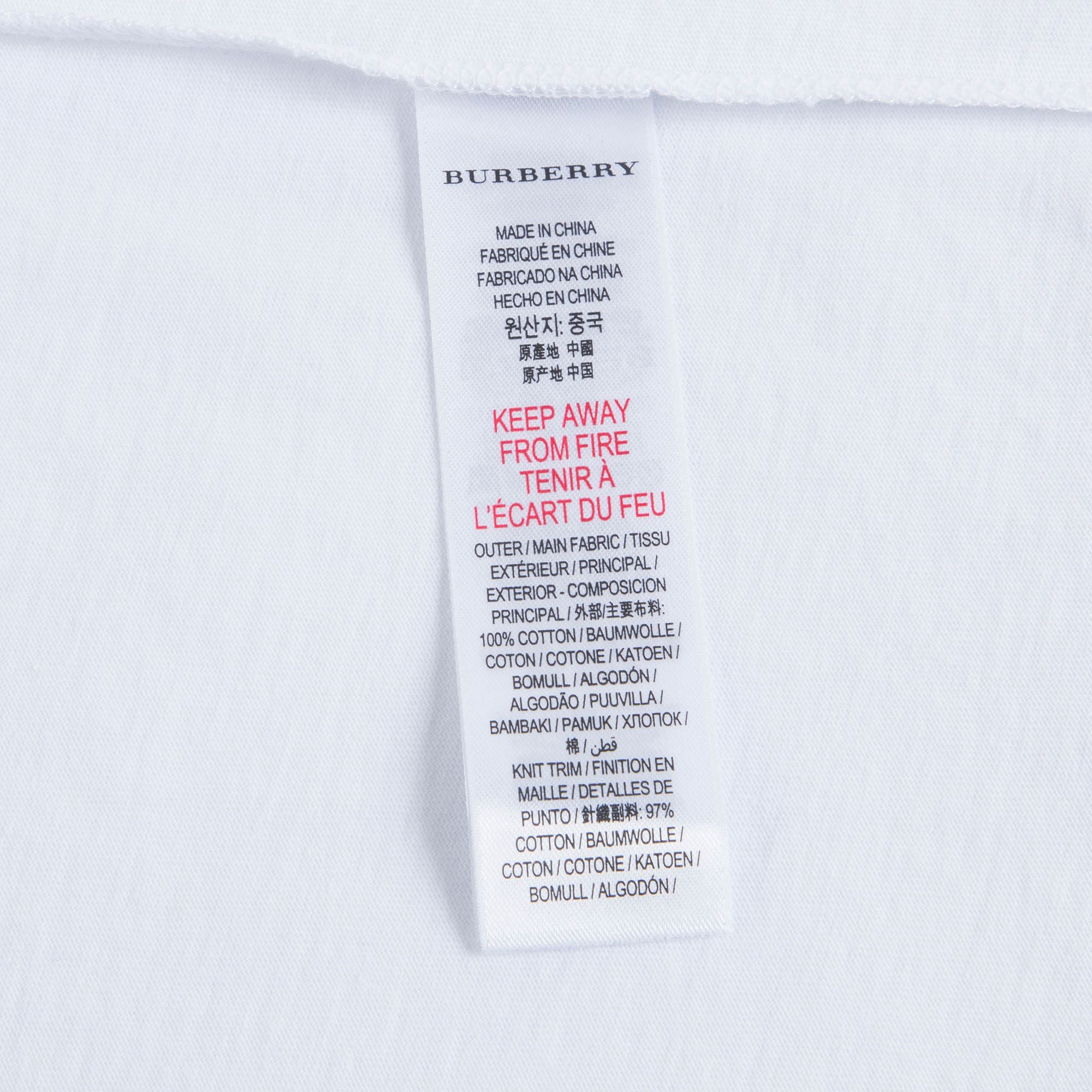 Boys White & Black Cotton T-shirt