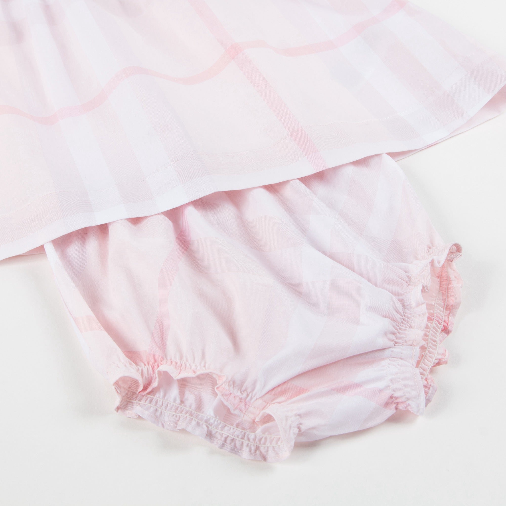 Baby  Girls  Ice  Pink   Cotton  Check   Dress