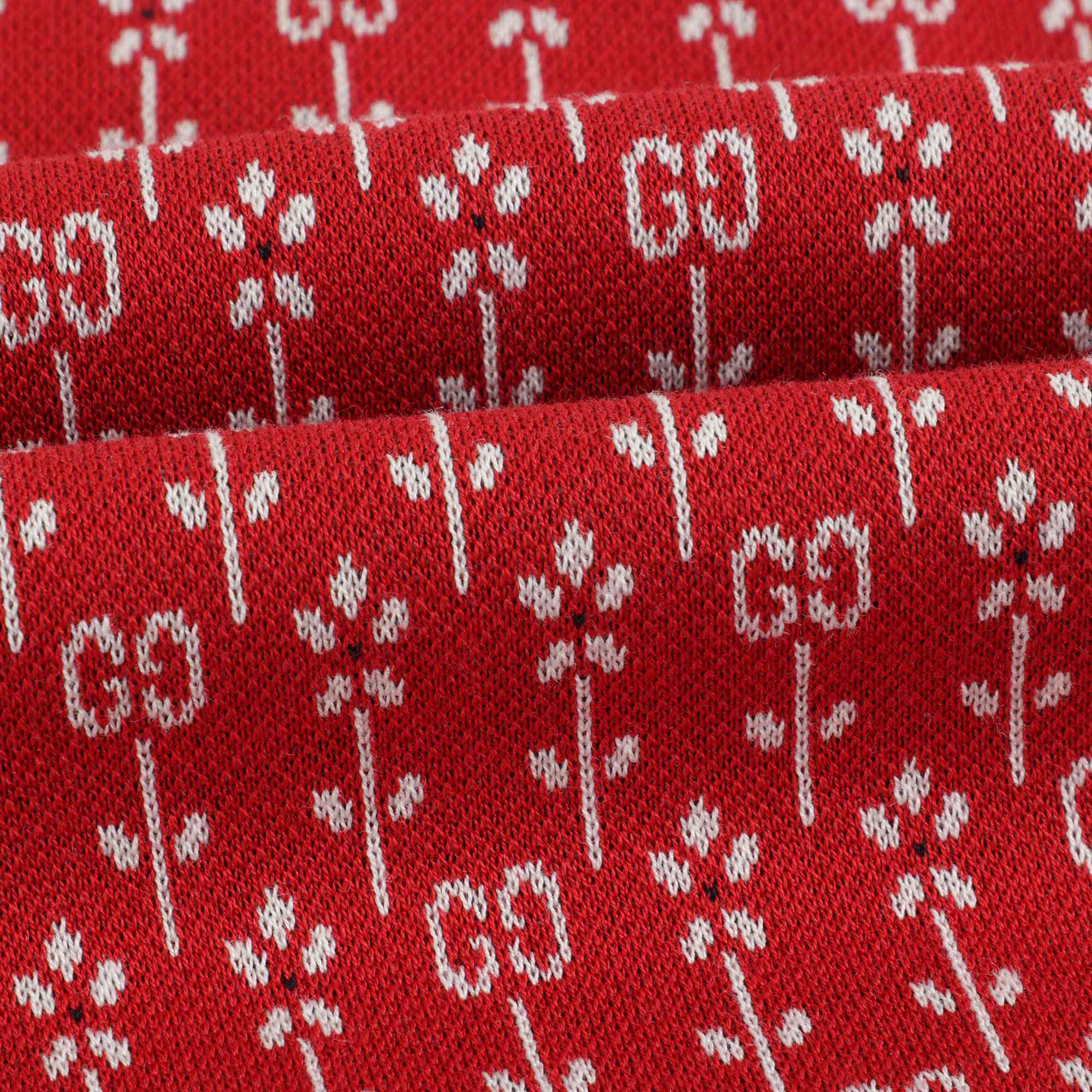 Girls Red GG Logo Cotton Dress