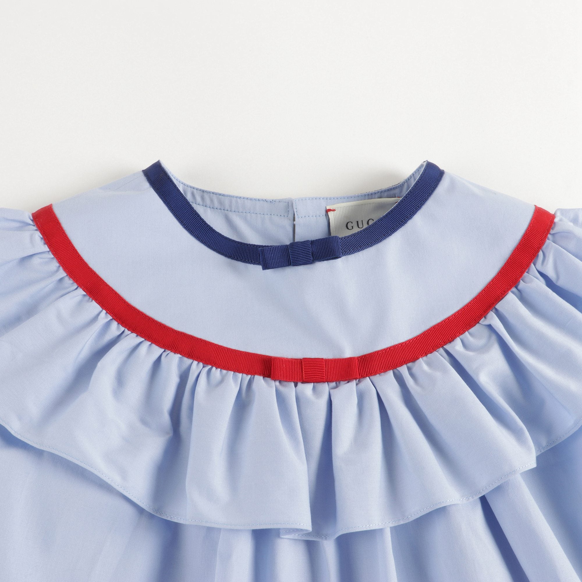Girls Pale Blue Ruffle Blouse