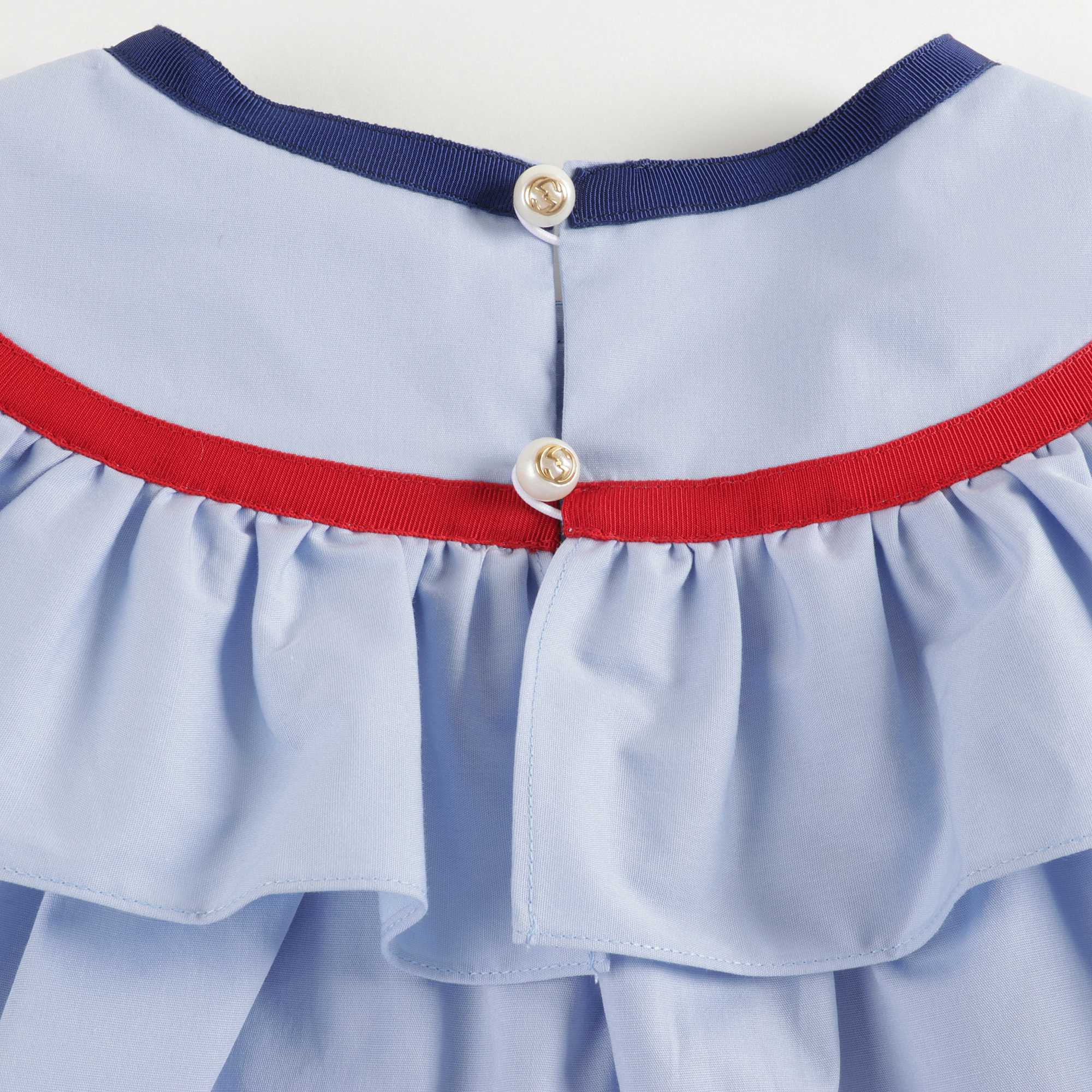 Girls Pale Blue Ruffle Blouse