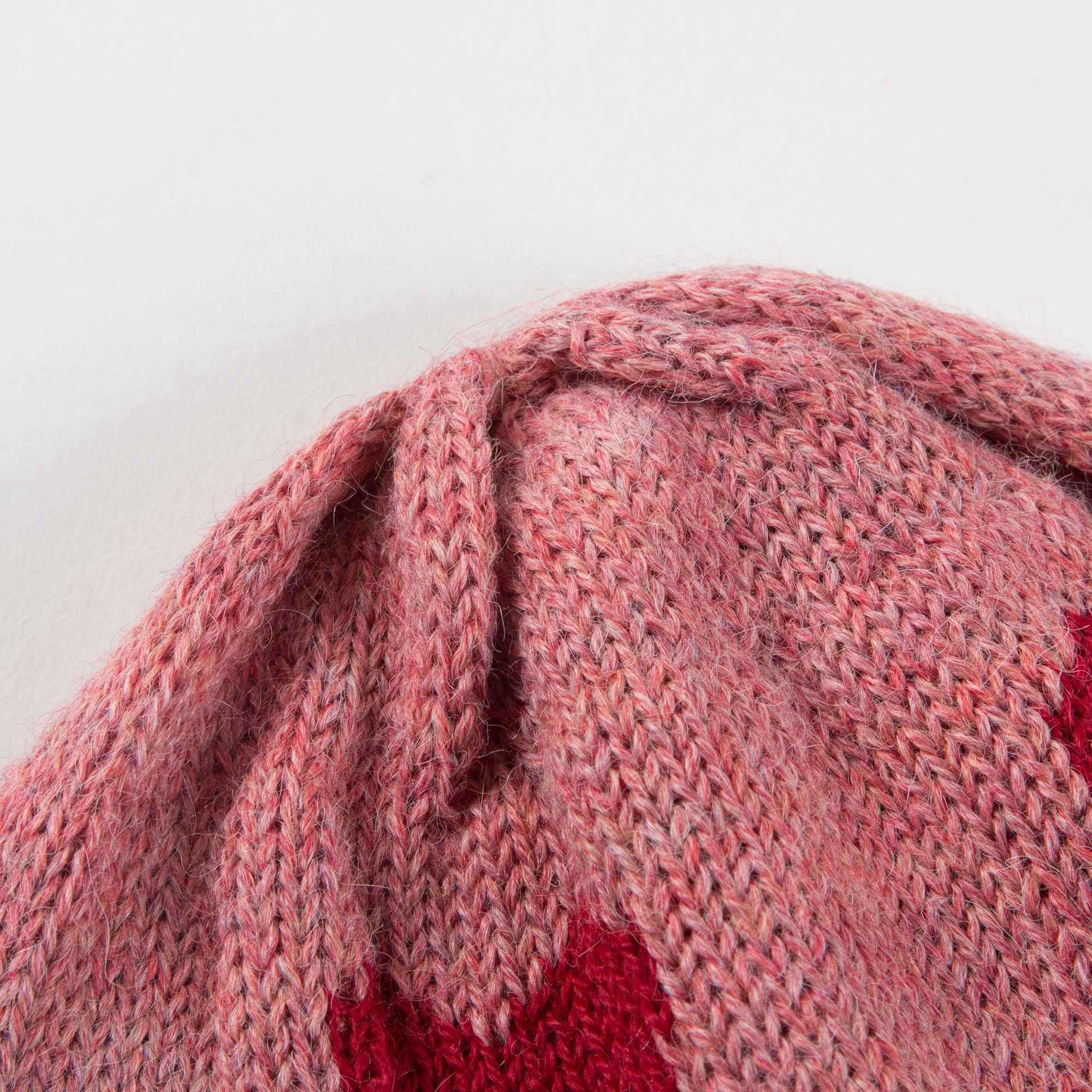 Baby Rose Pink Heart Alpaca Wool Hat