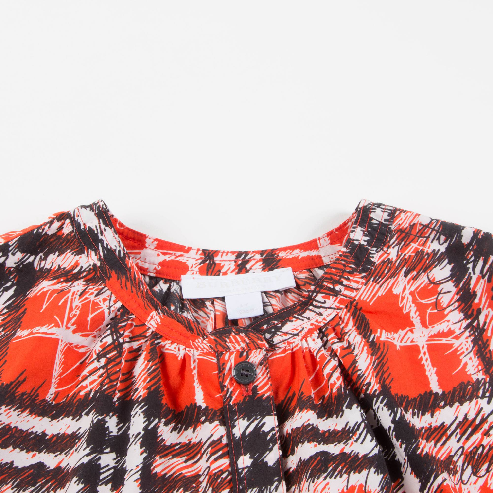 Girls Bright Red Cotton Blouse