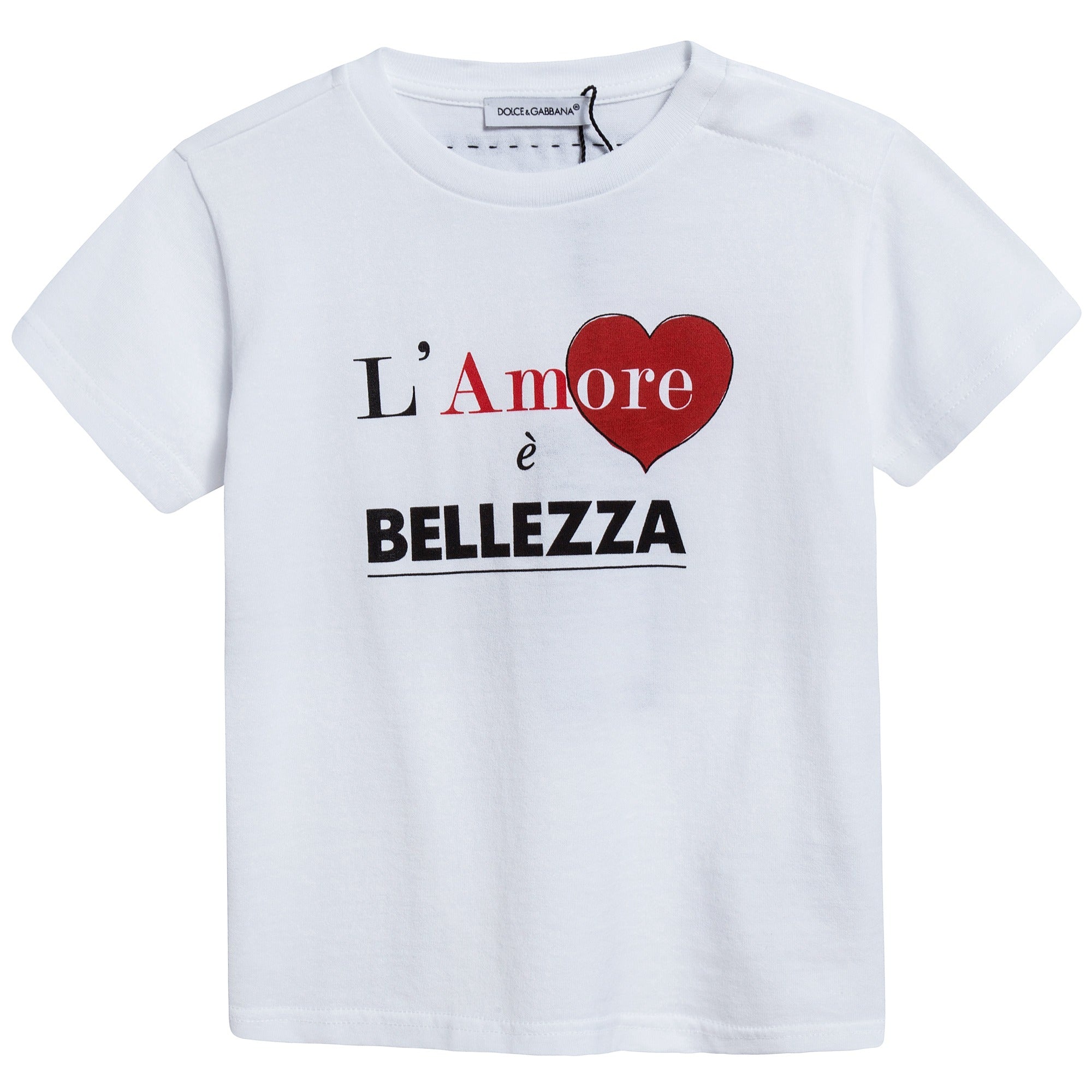 Baby Girls White Love Cotton T-shirt