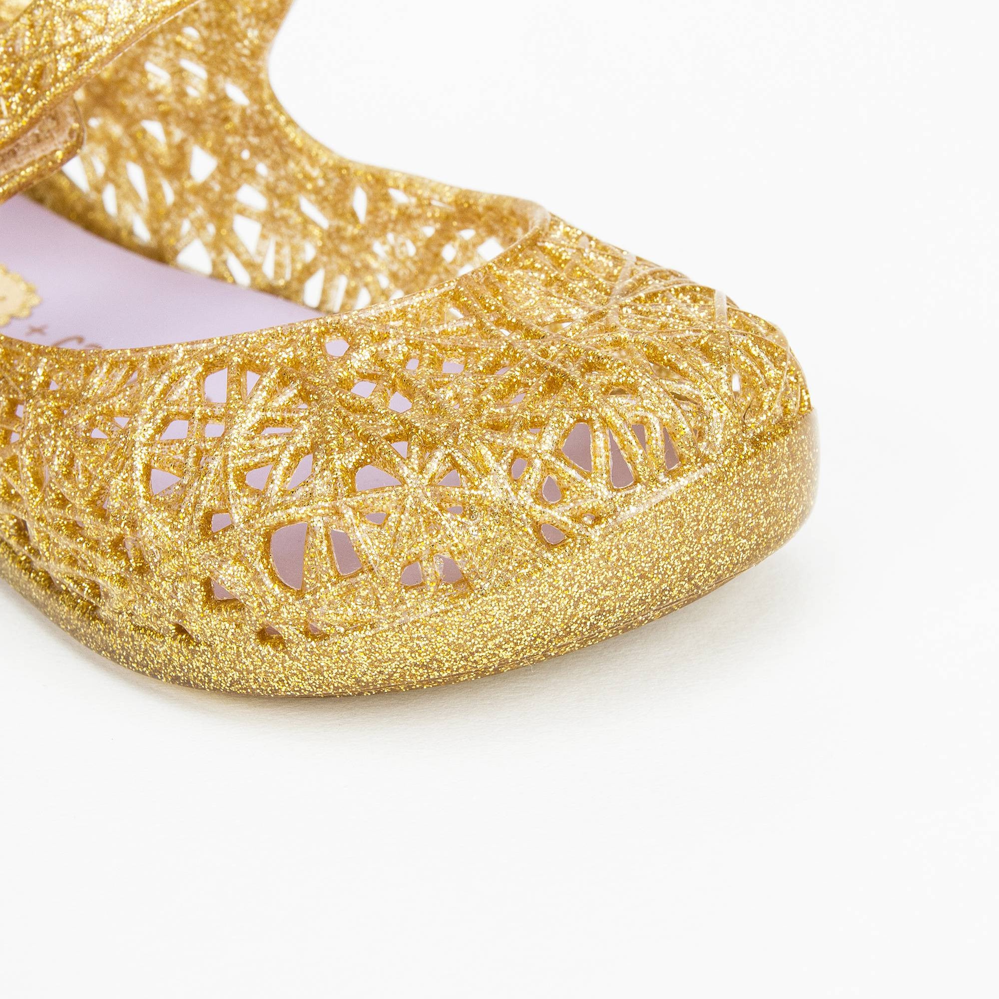Girls Gold Nest Jelly Shoes