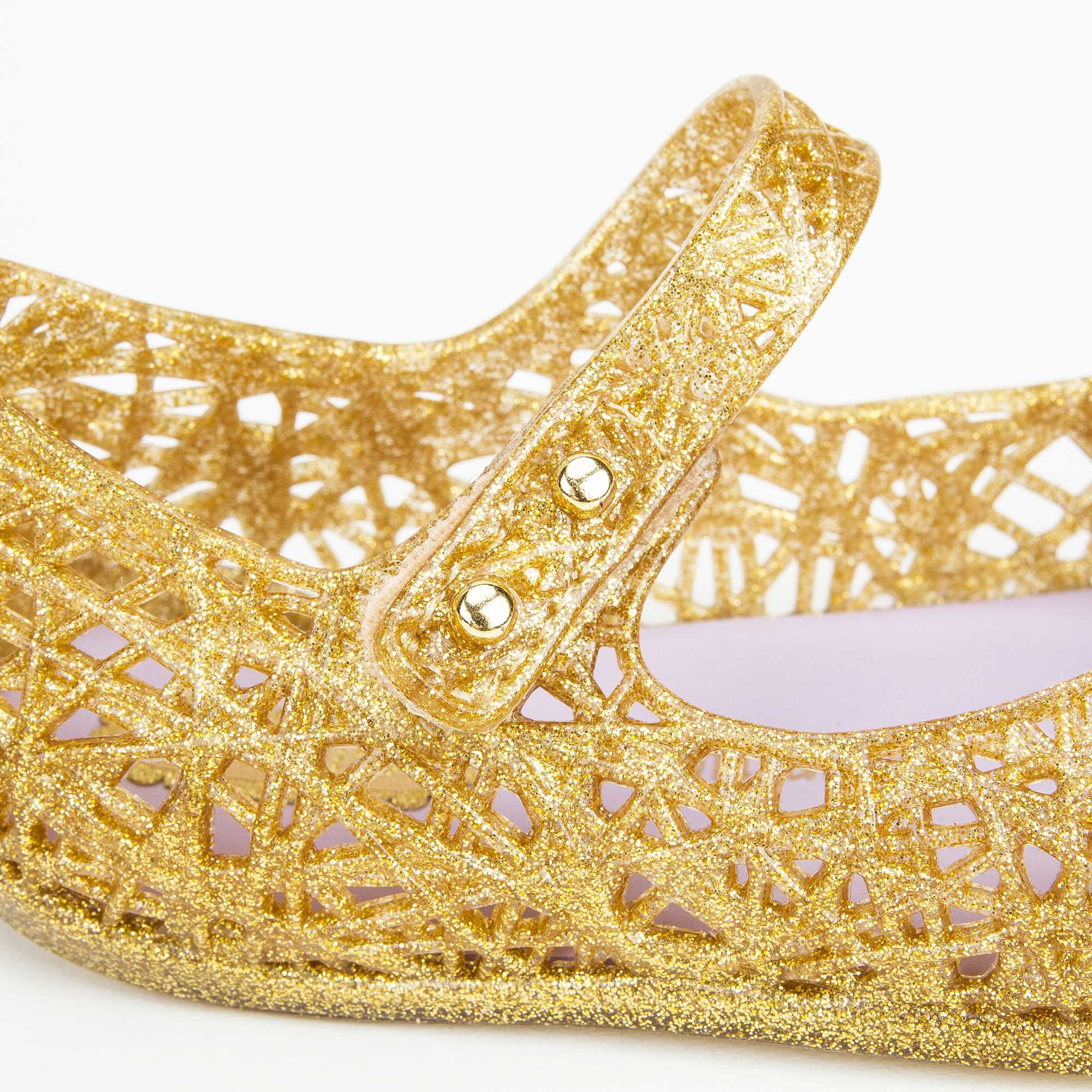 Girls Gold Nest Jelly Shoes