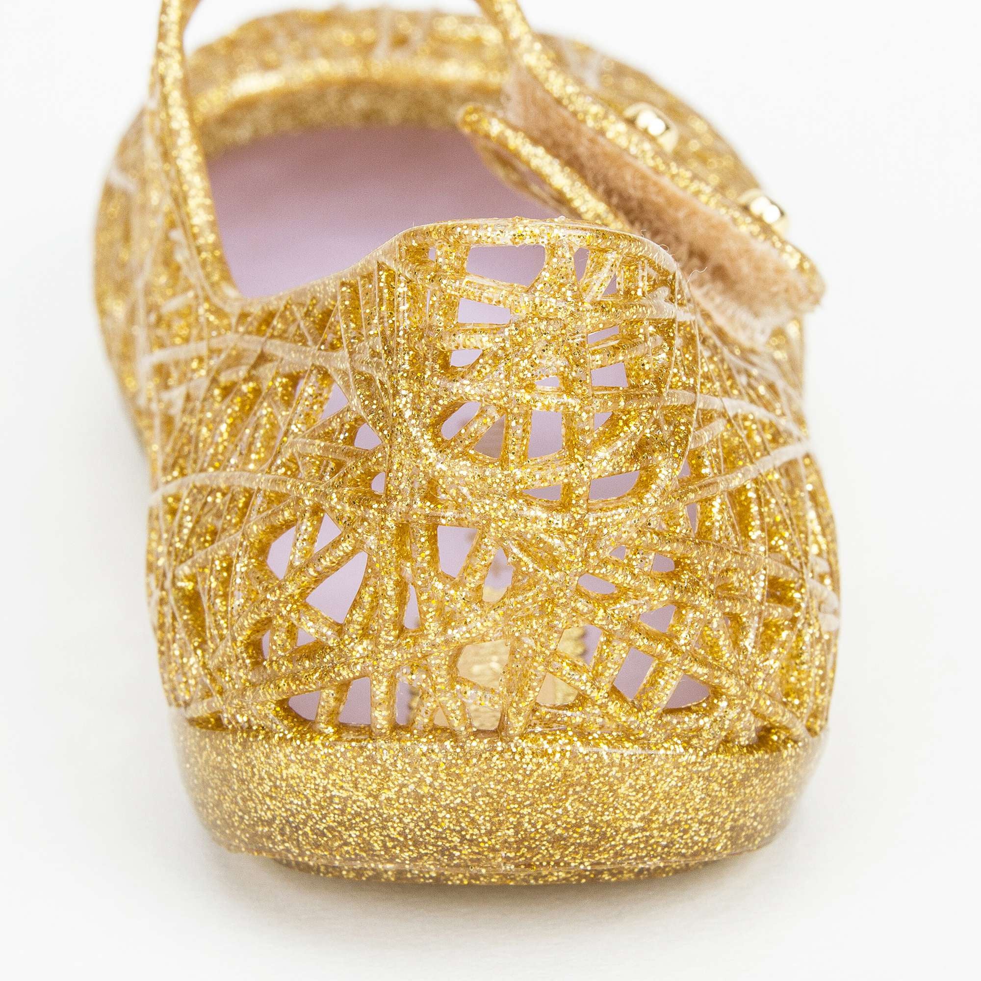 Girls Gold Nest Jelly Shoes