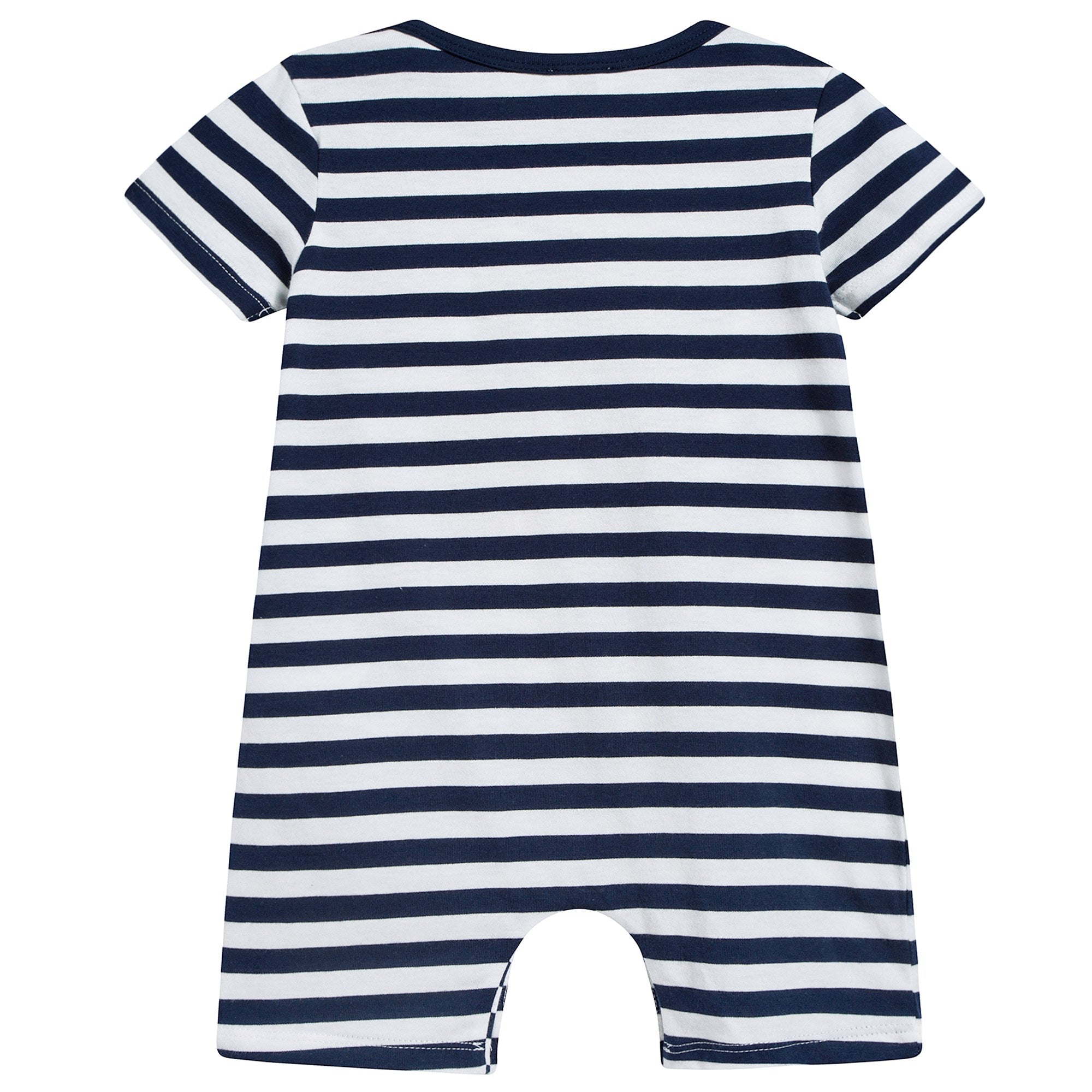Baby Boys Bloe Stripes Cotton Teddy Bear Babysuit