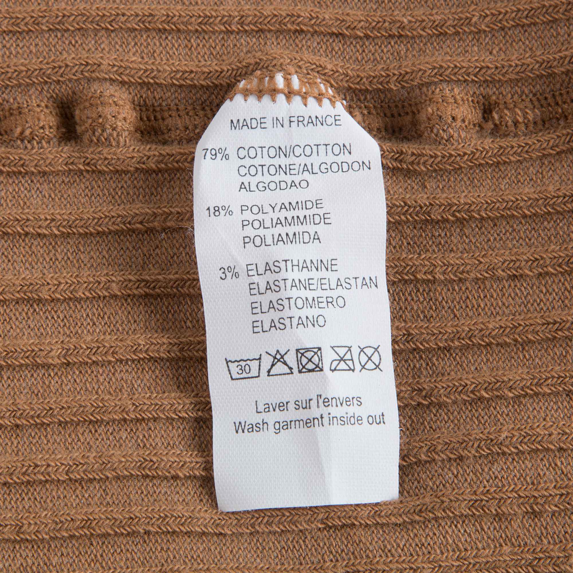 Girls Camel Ribbed Tights