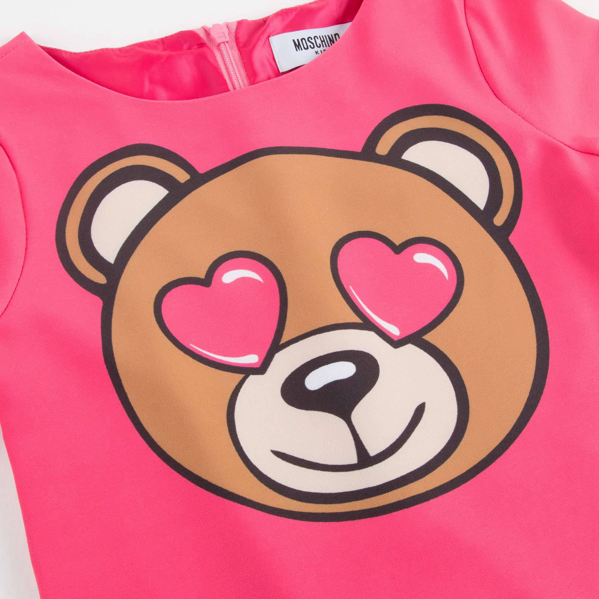 Girls Coral Pink Teddy Dress