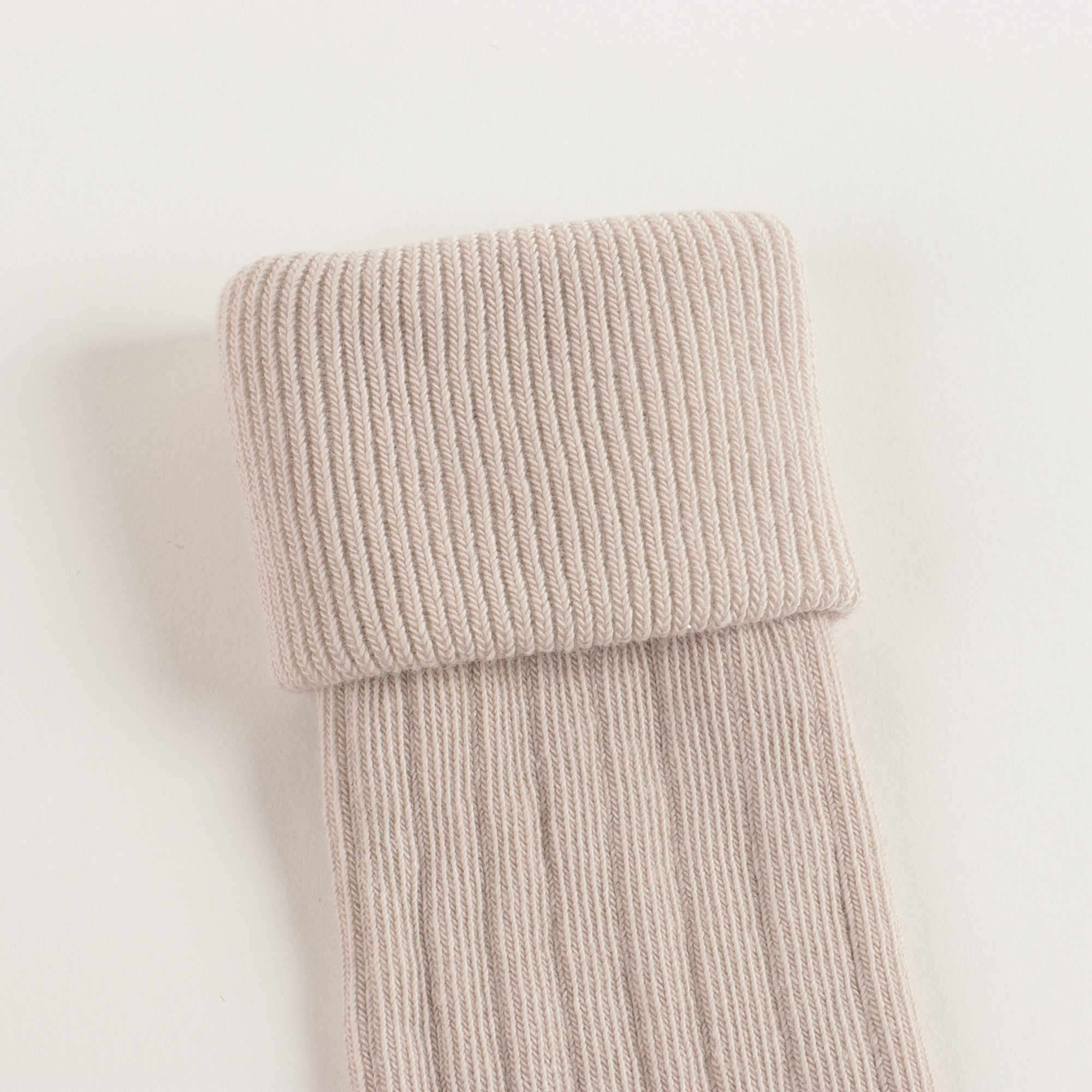 女童米色棉袜