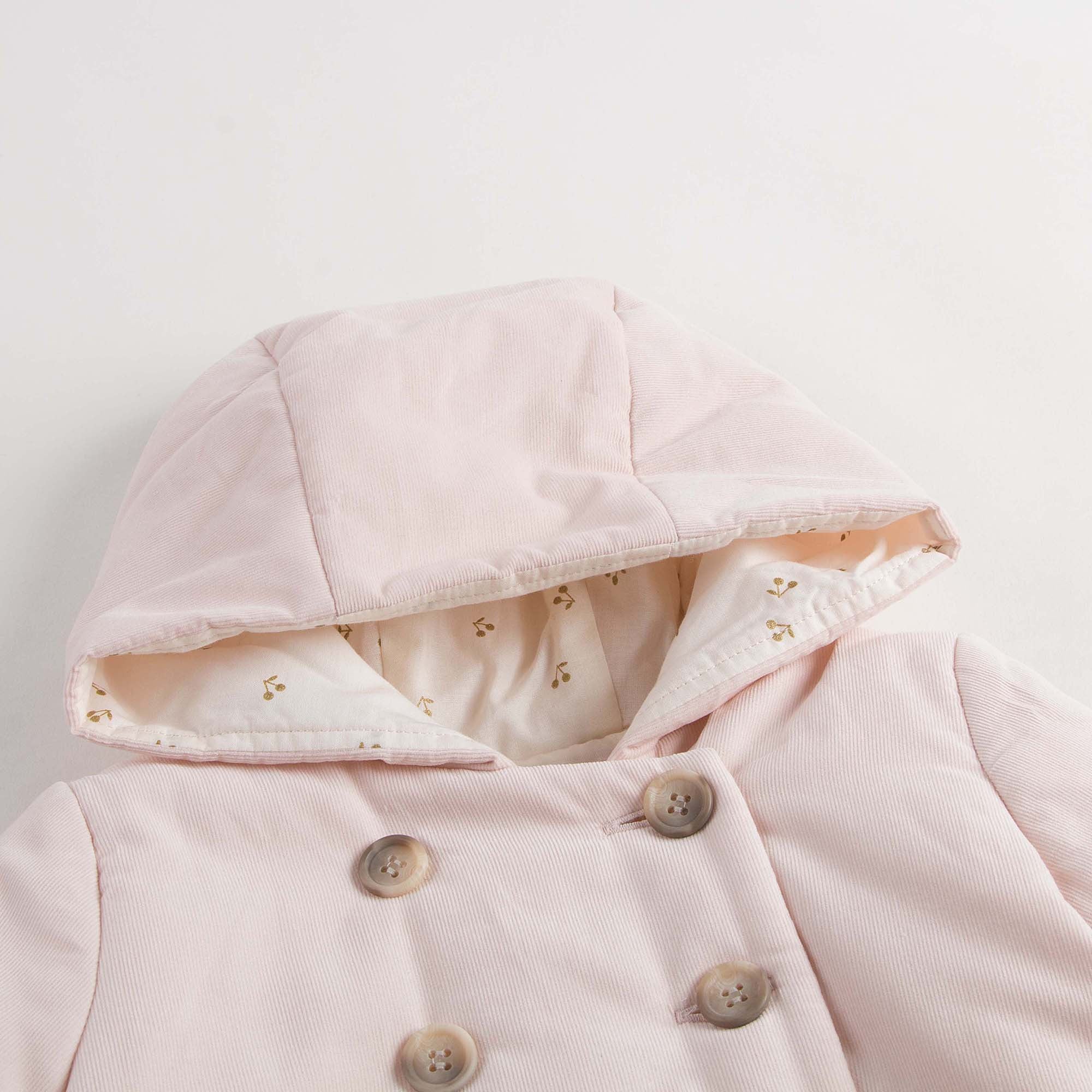 Baby Girls Light Pink Hooded Cotton Coat - CÉMAROSE | Children's Fashion Store - 4