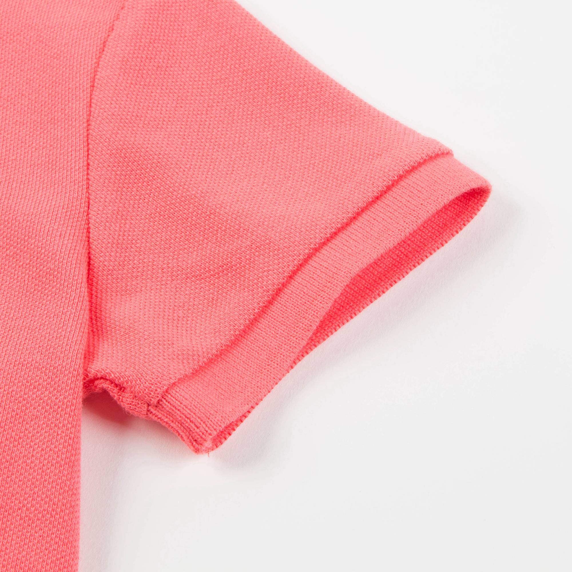 Boys Bright Coral Pink Cotton Polo Shirt