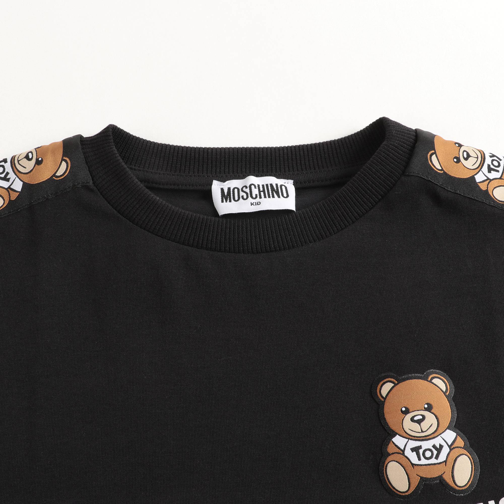 Boys & Girls Black Logo Cotton T-shirt