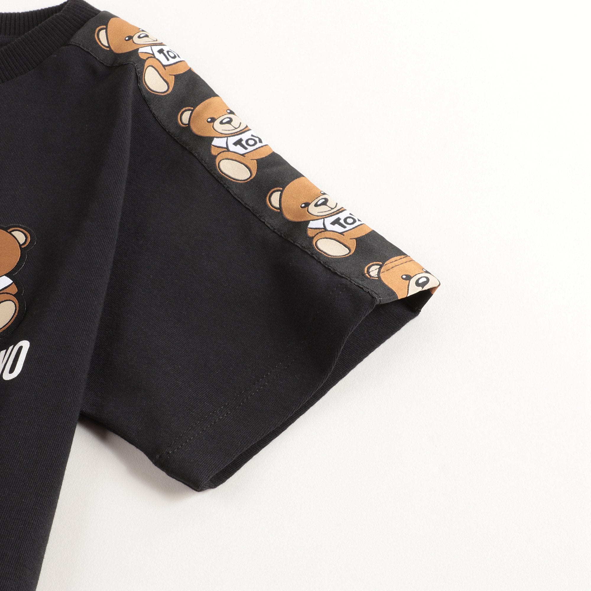Boys & Girls Black Logo Cotton T-shirt
