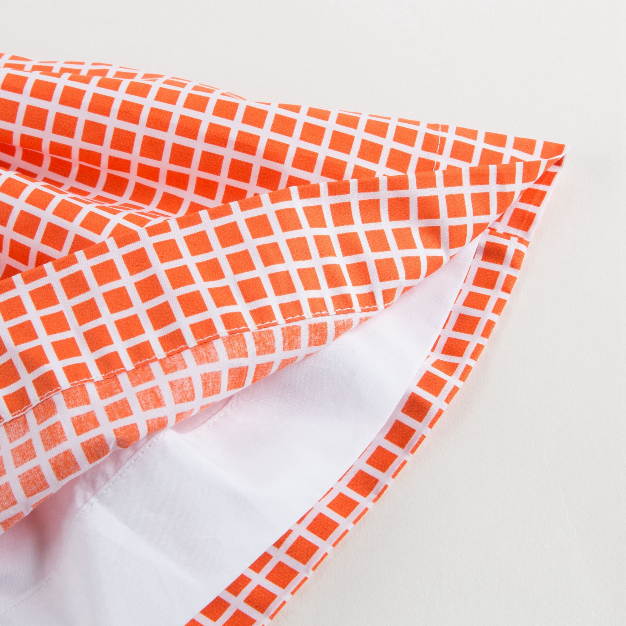 Girls Orange Checked Cotton Skirt