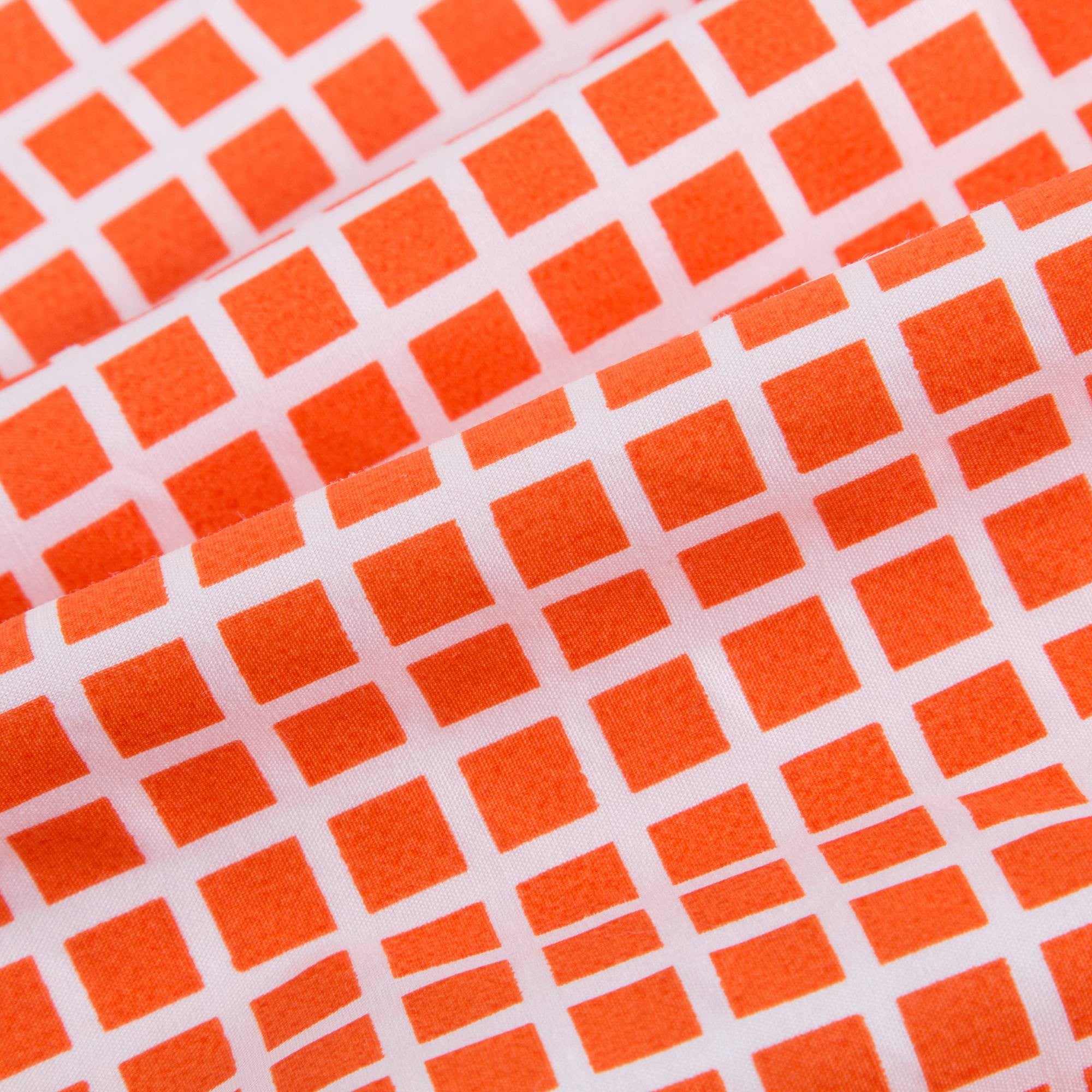 Girls Orange Checked Cotton Skirt