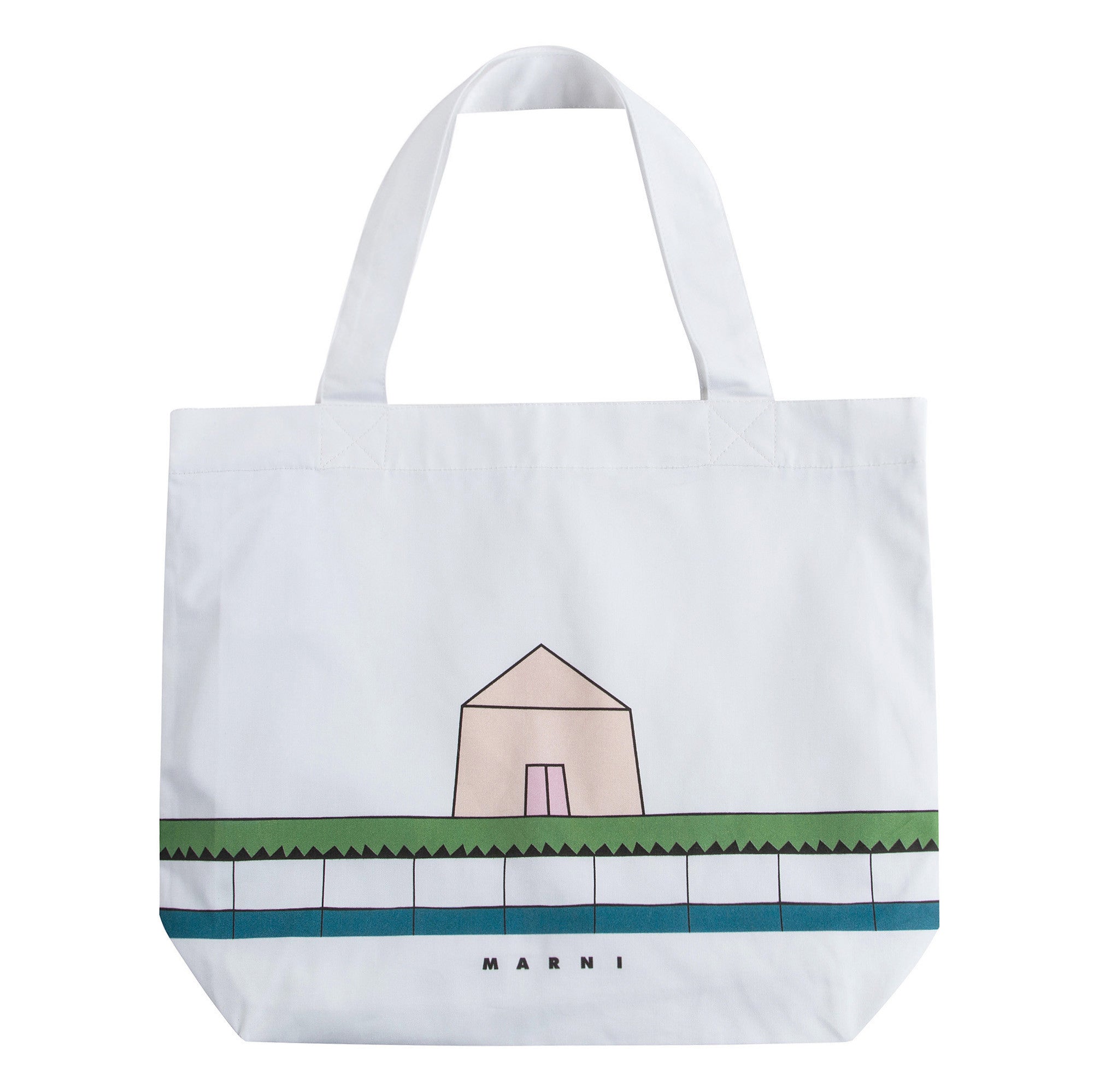 Sac en coton blanc avec maison