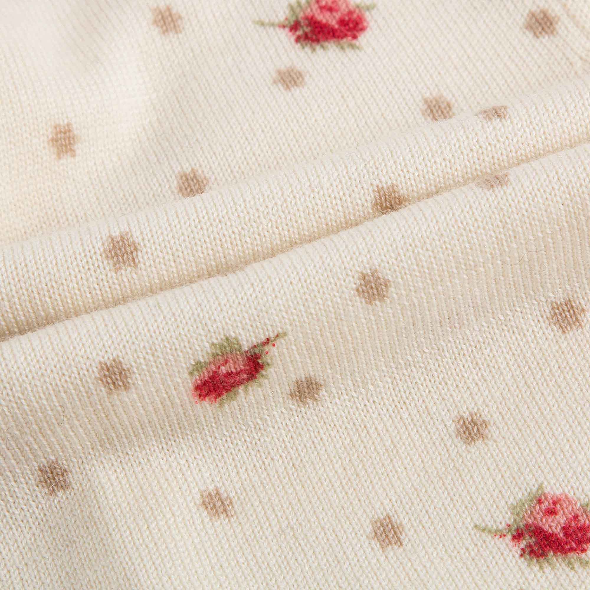 Baby Girls Lvory With Red Flowers Wool Cardigan - CÉMAROSE | Children's Fashion Store - 5