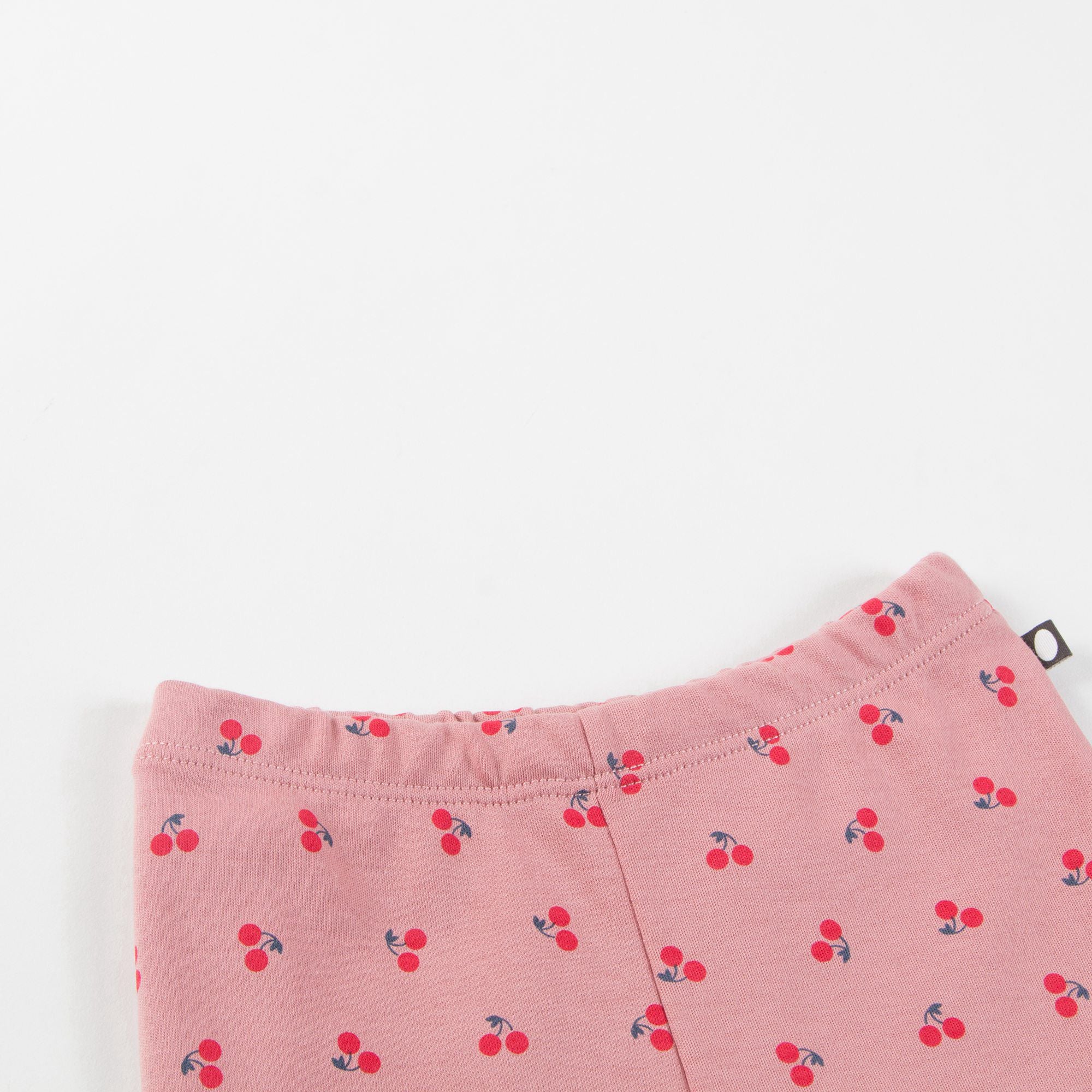 Baby Girls Pink Cherry Cotton Leggings