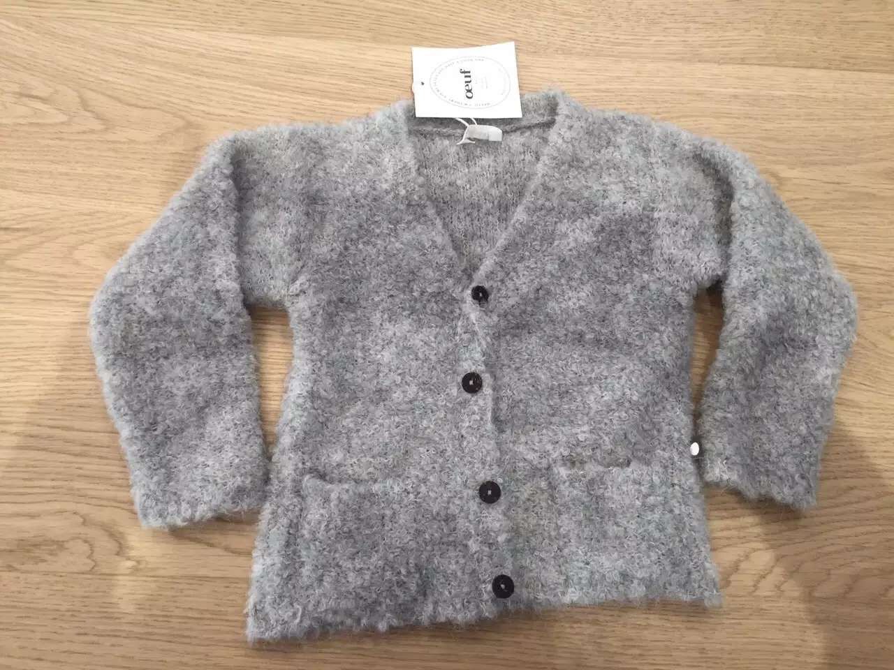 Baby Grey Alpaga Wool Cardigan - CÉMAROSE | Children's Fashion Store