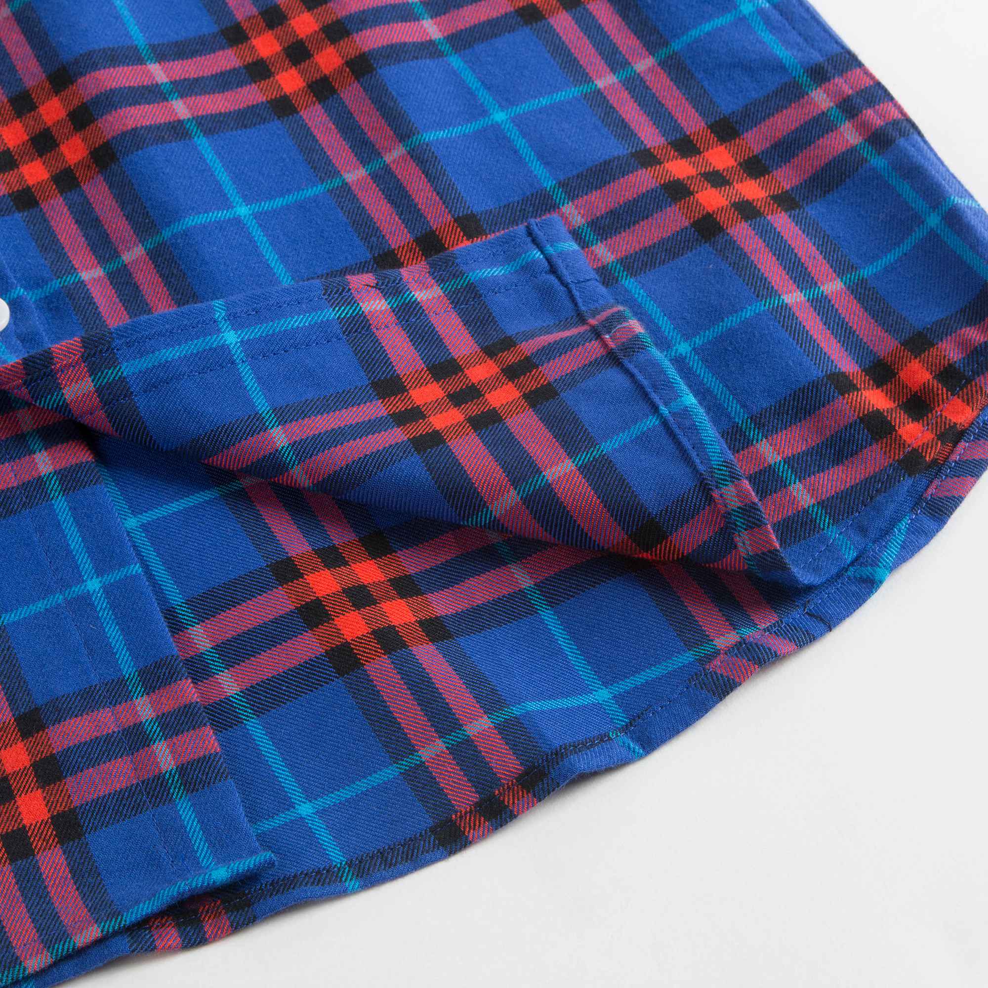 Boys Blue Check Cotton Polo Shirt