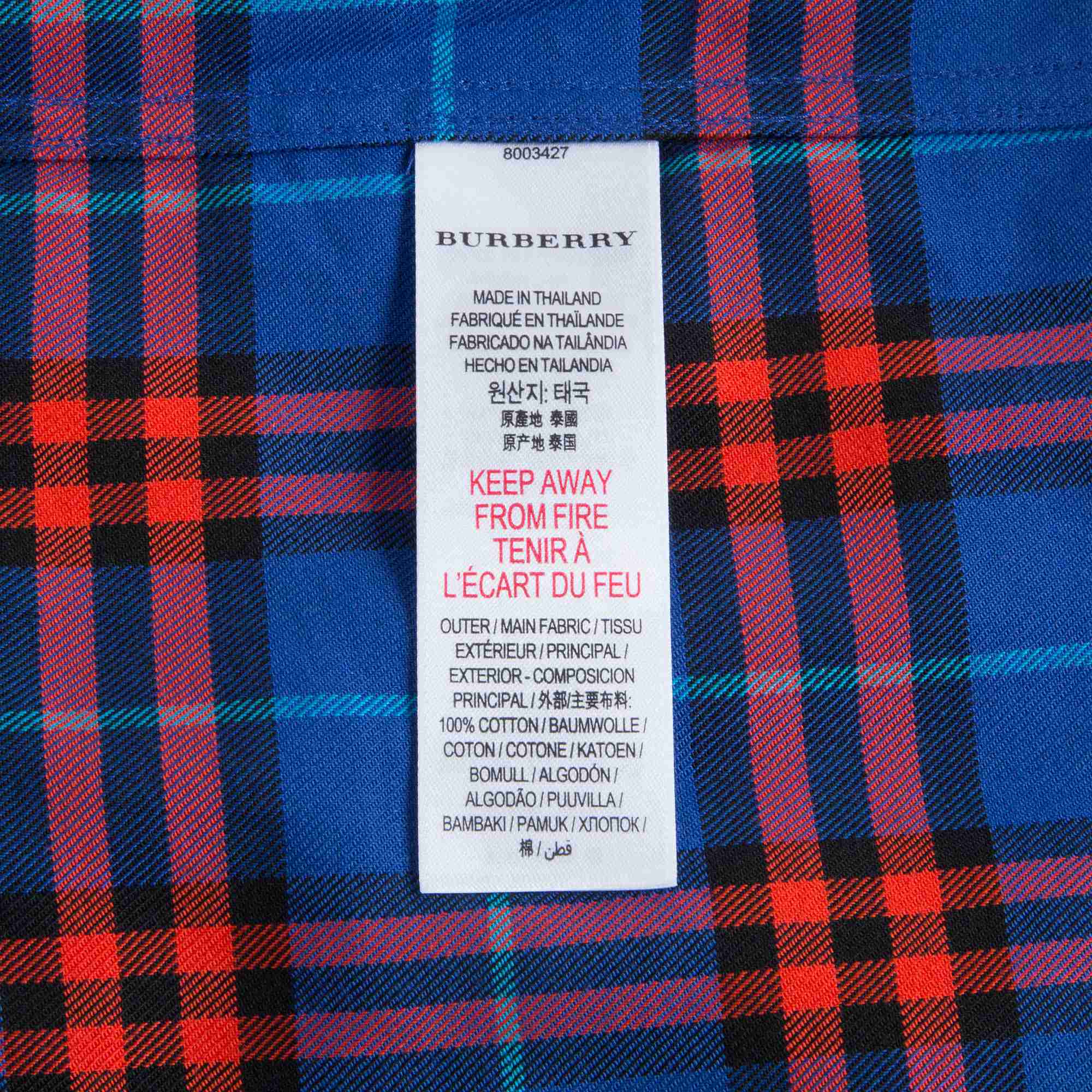 Boys Blue Check Cotton Polo Shirt