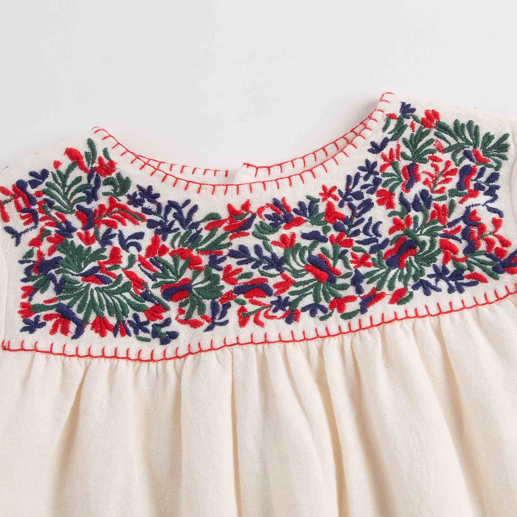 Girls Lvory Embroidered Dresses - CÉMAROSE | Children's Fashion Store - 3