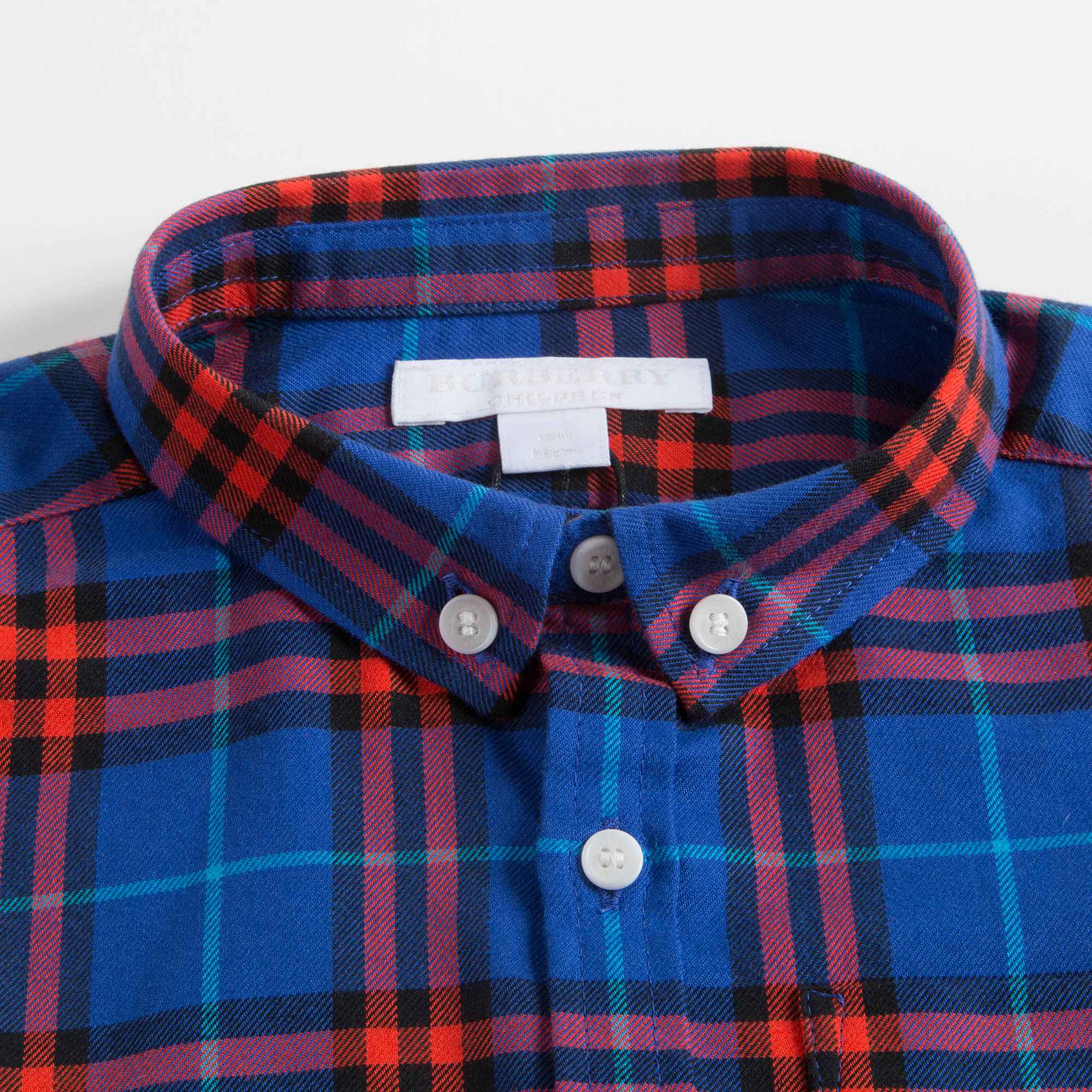 Baby Boys Sapphire Blue Check Cotton Shirt