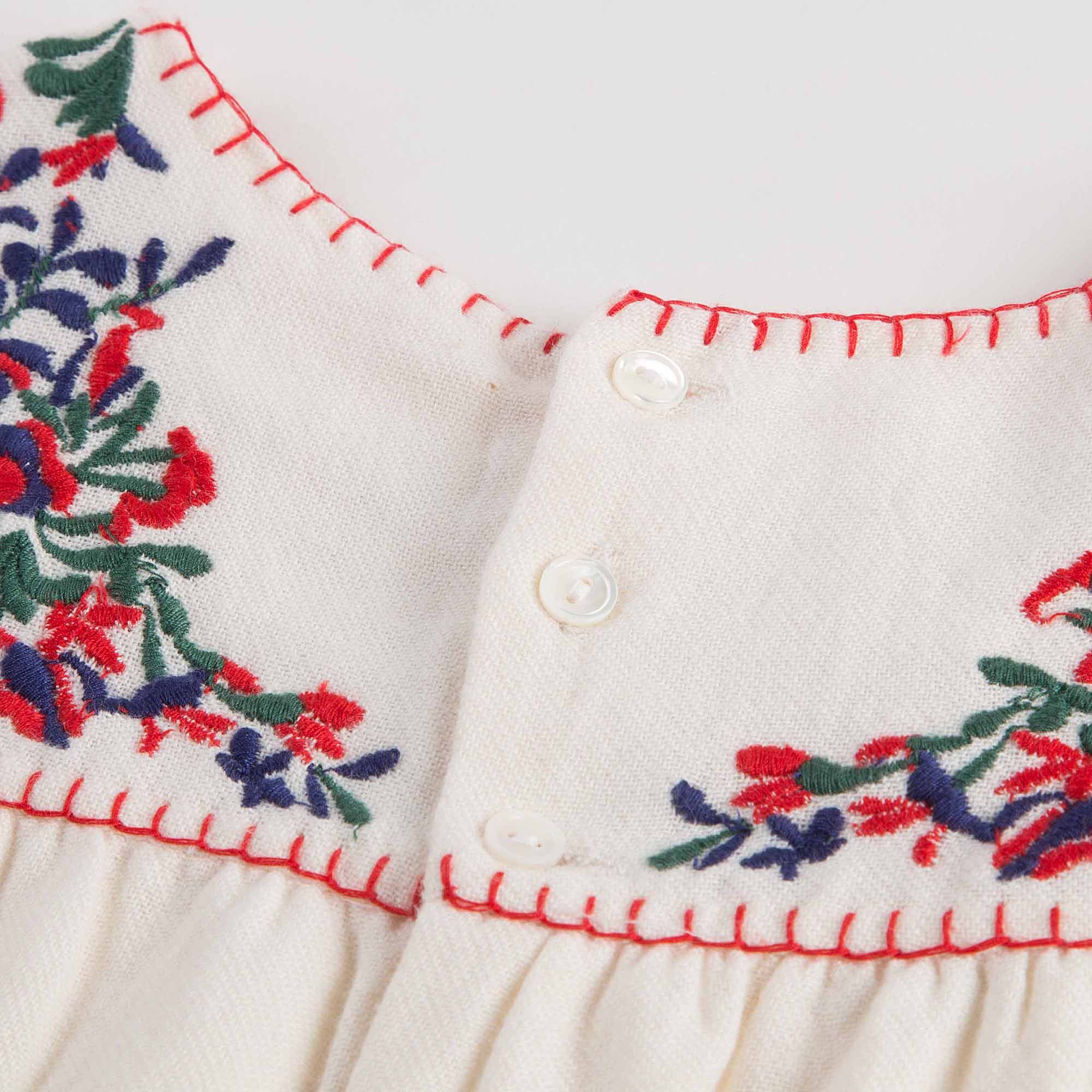 Girls Lvory Embroidered Dresses - CÉMAROSE | Children's Fashion Store - 7