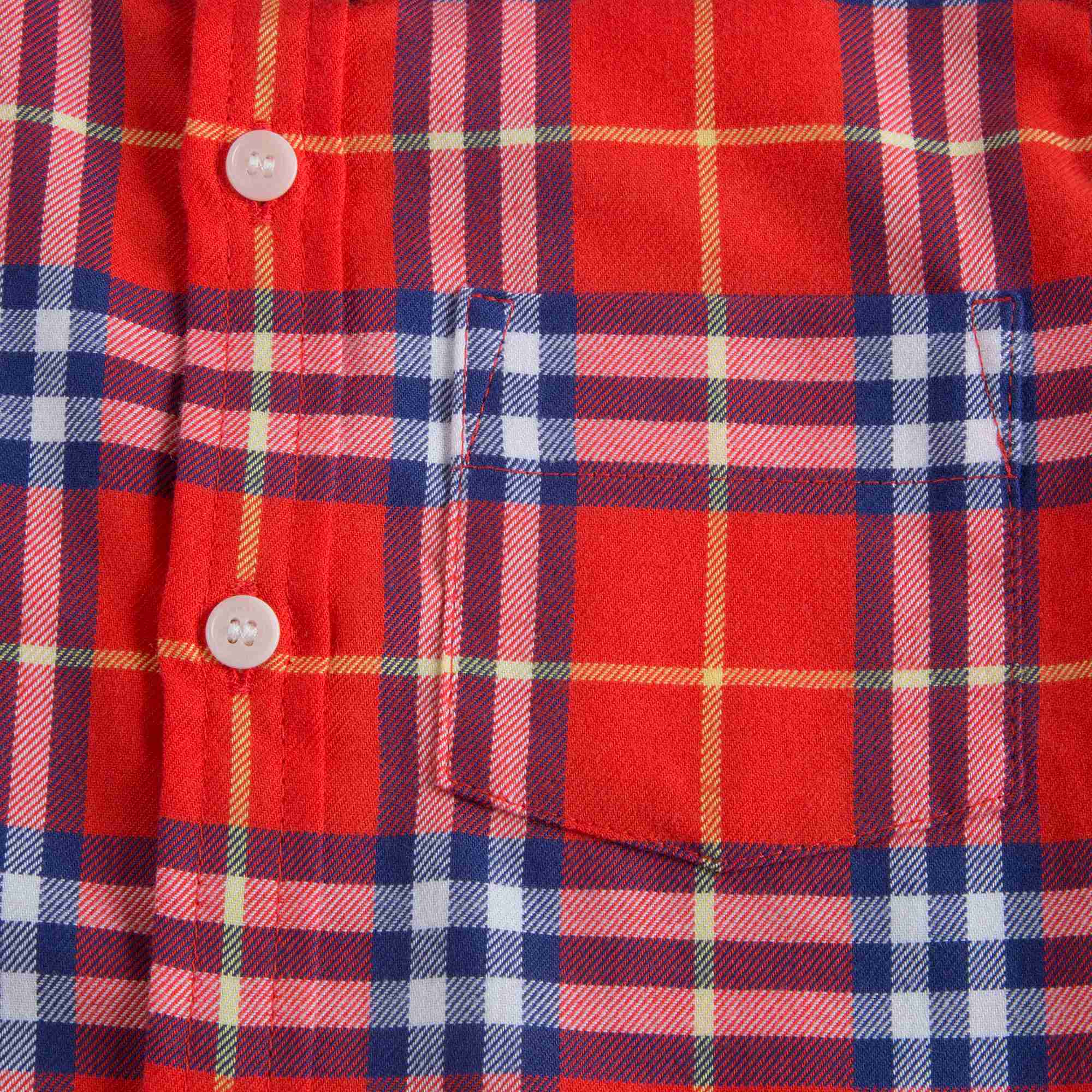 Baby Boys Orange Red Check Cotton Shirt