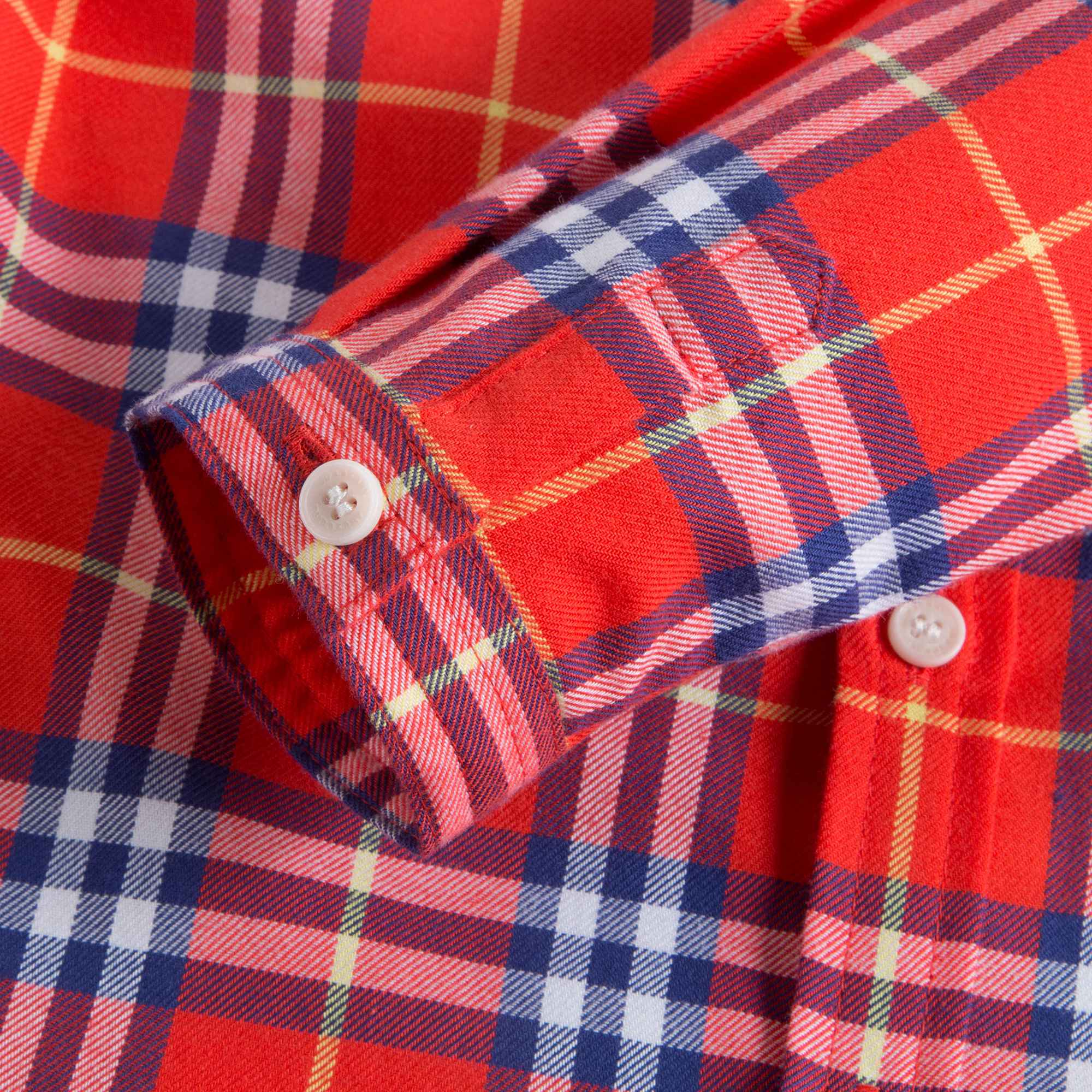 Baby Boys Orange Red Check Cotton Shirt