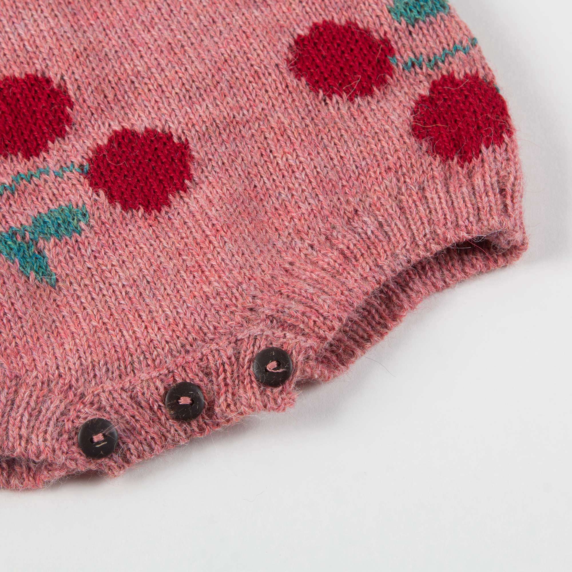 Baby Rose Pink Cherry Alpaca Wool Tank Romper
