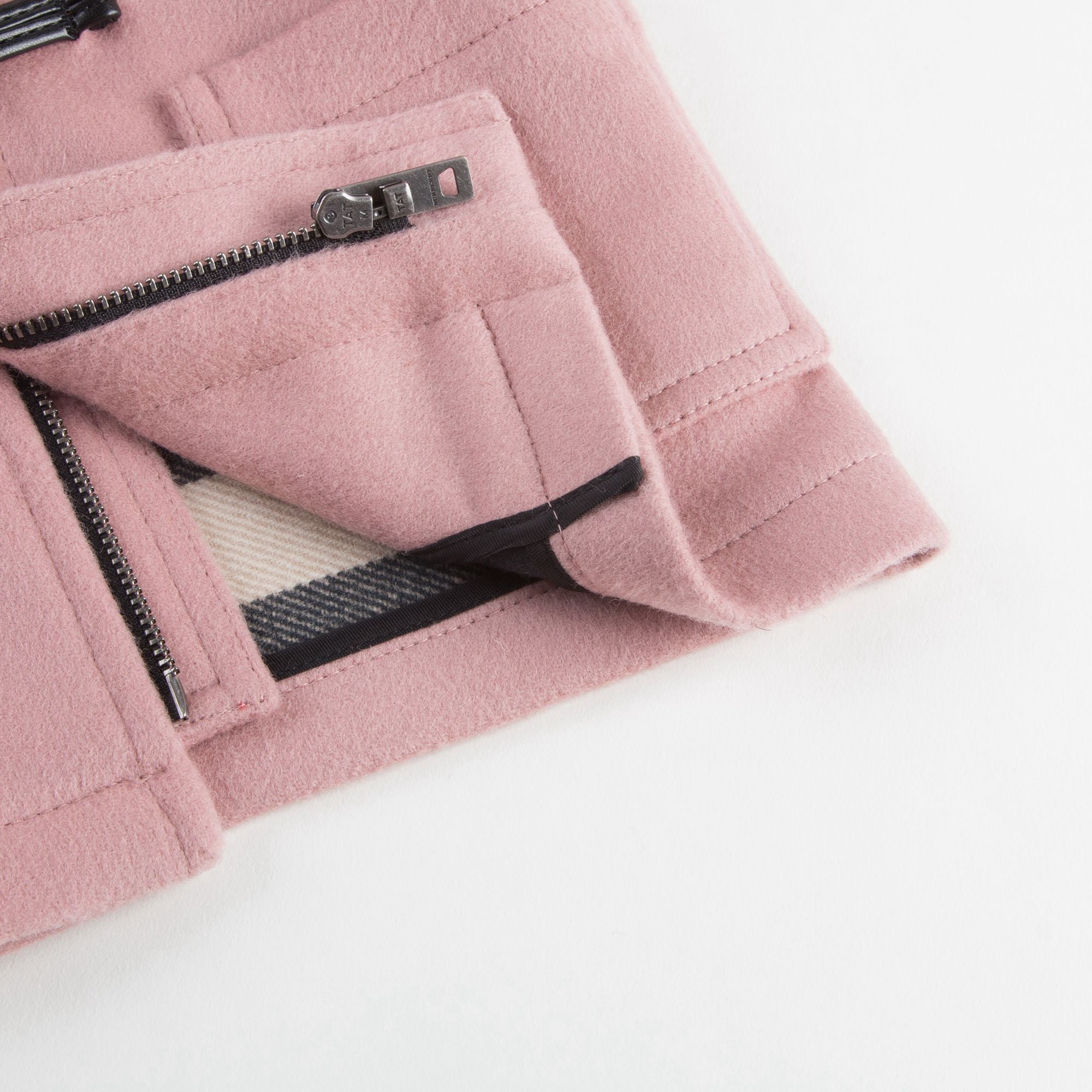 Baby Girls Pale Pink Wool Duffle Coat