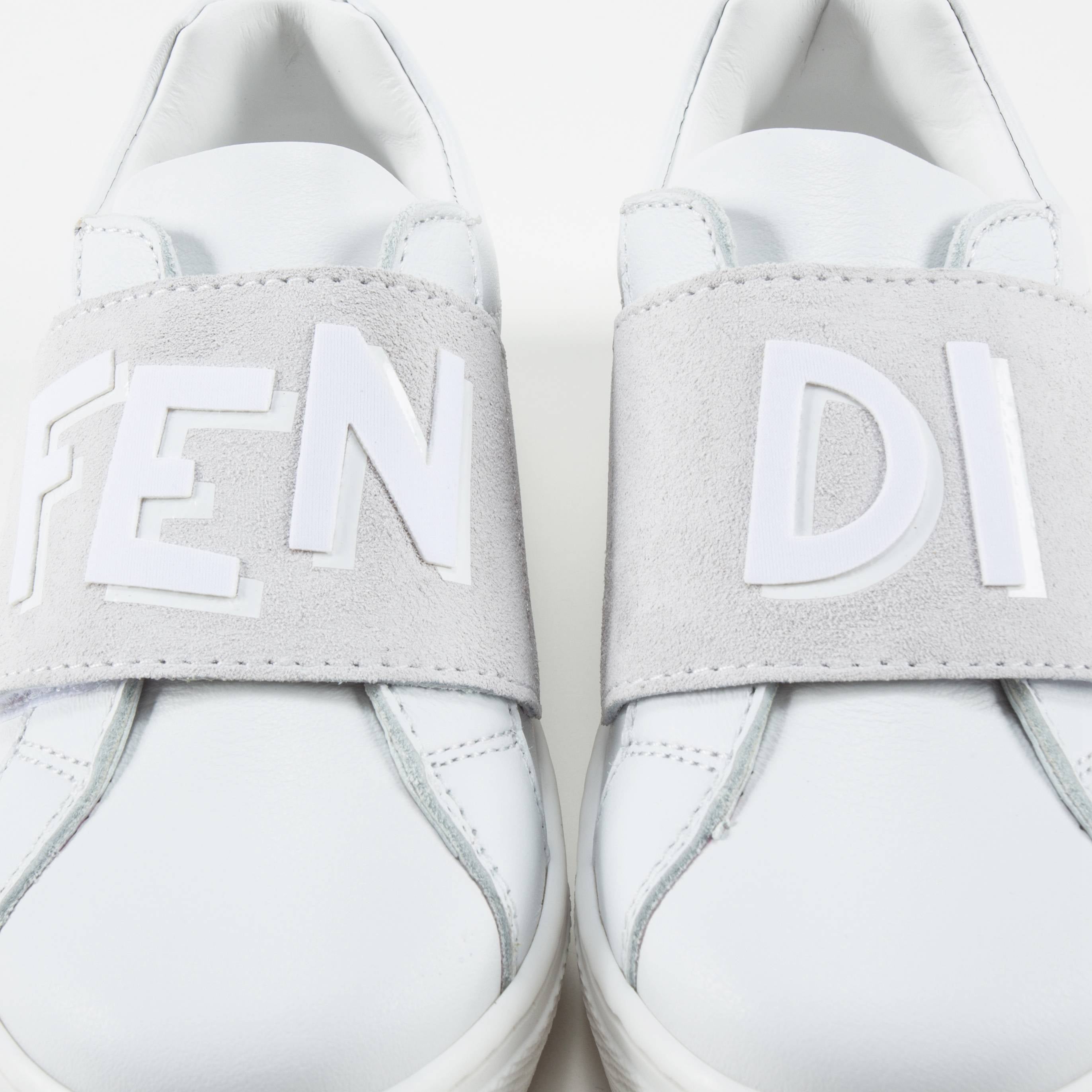 Boys White Velcro Nappa Sneaker Vitello Shoes