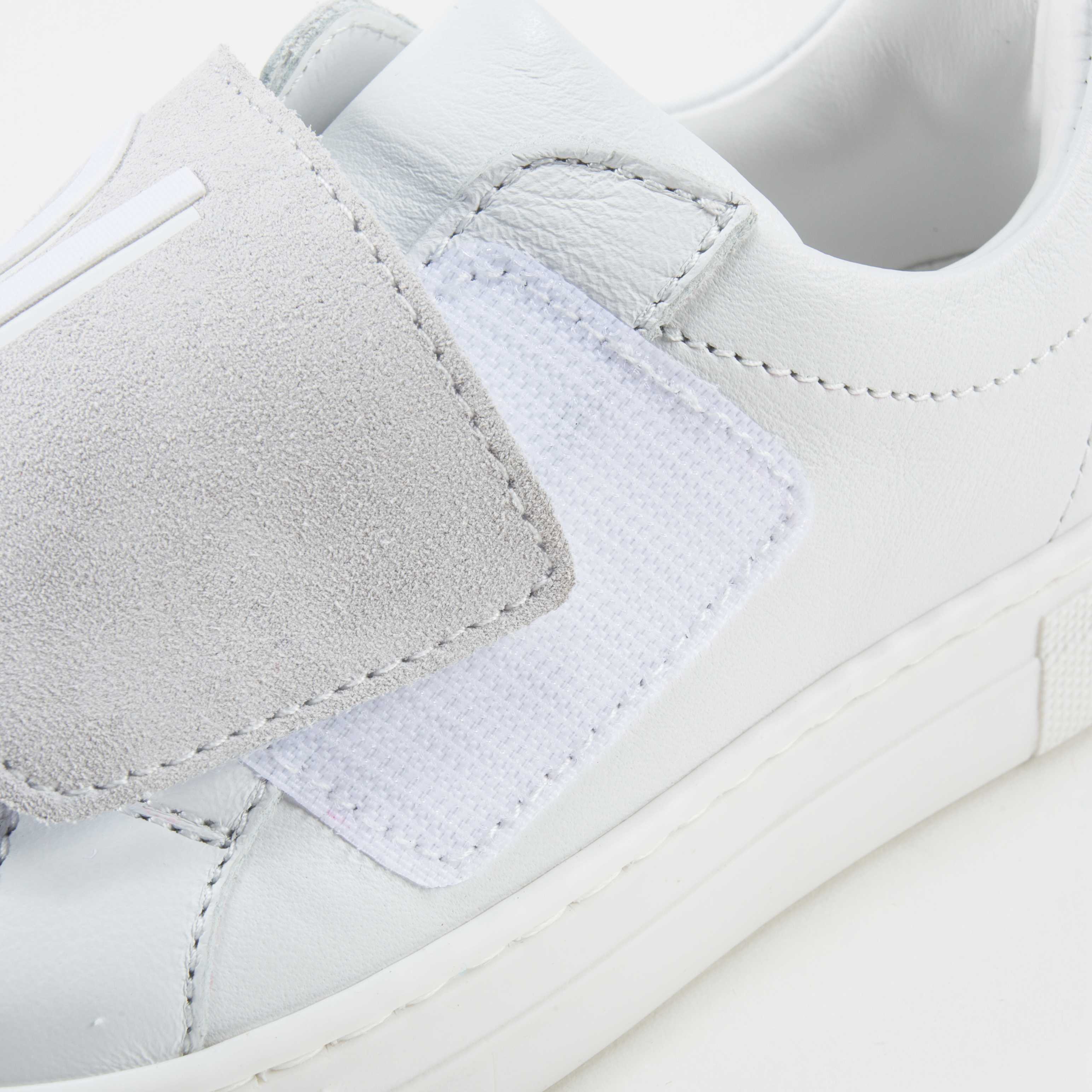 Boys White Velcro Nappa Sneaker Vitello Shoes