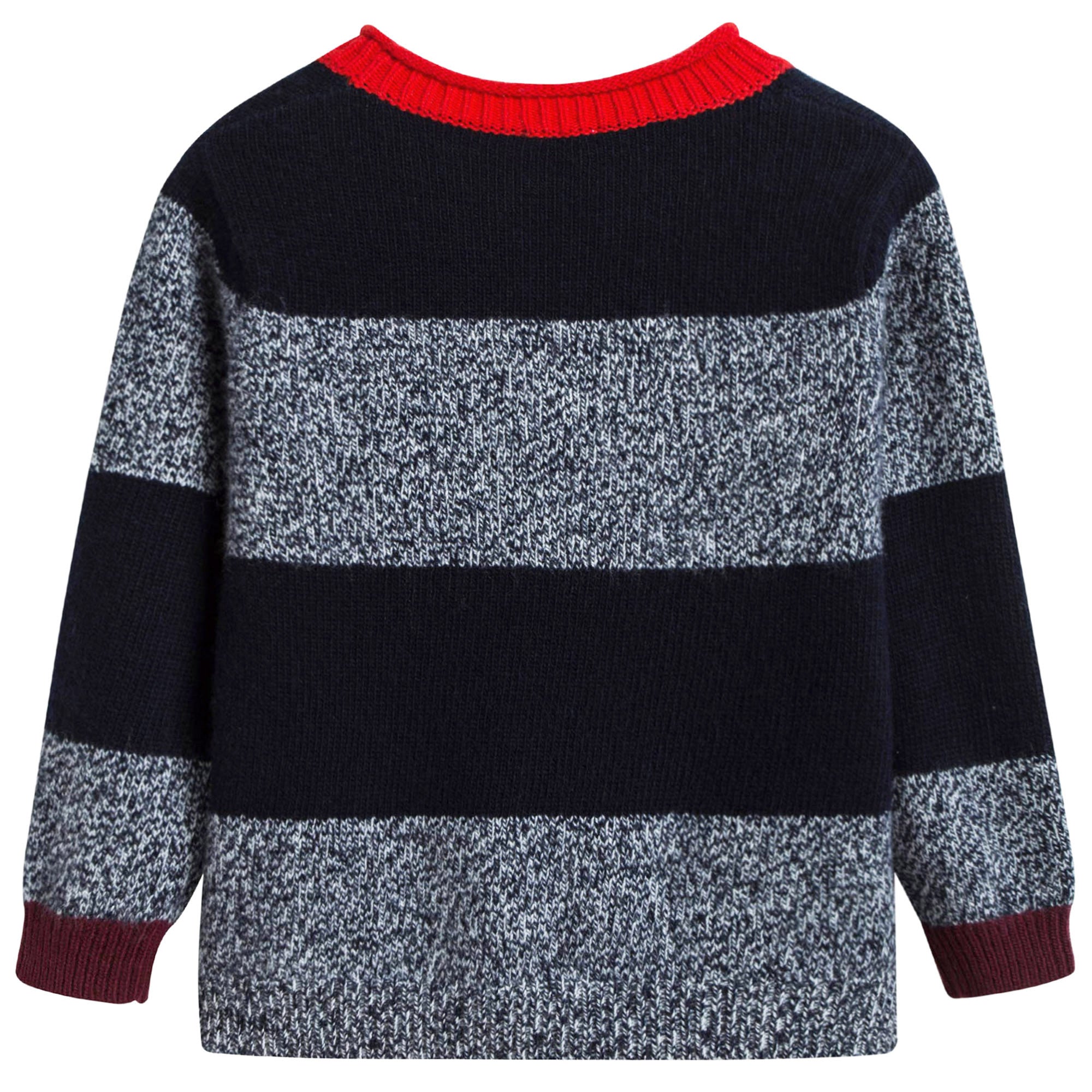 Boys Blue & Grey Wool Knitted Sweater