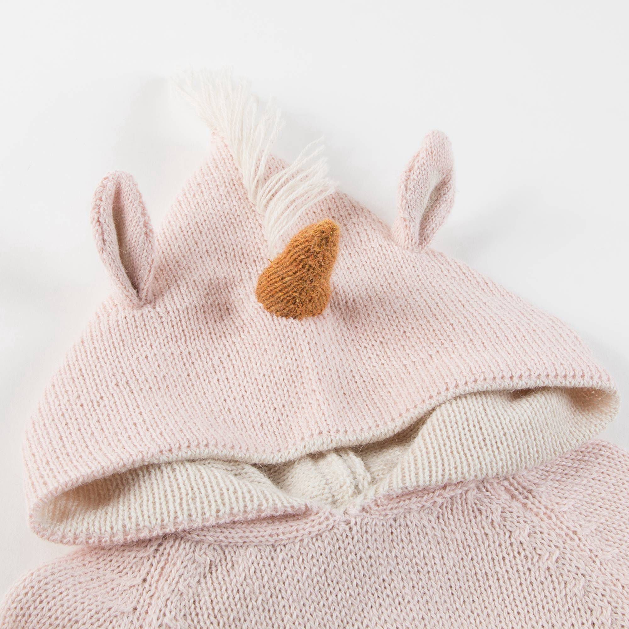 Baby Light Pink Unicorn Alpaca Hooded Animal Sweater