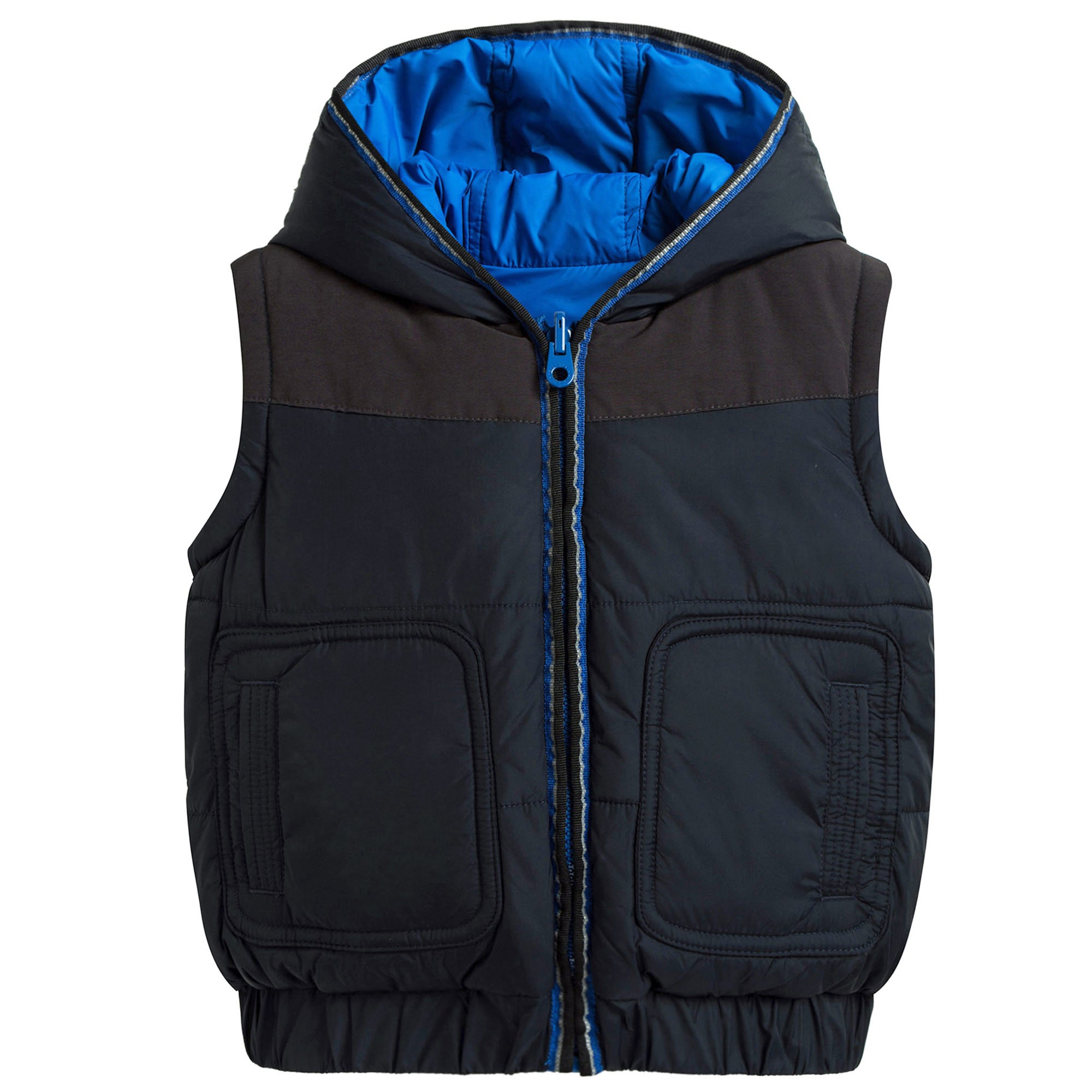 Boys Black & Blue Reversible Cotton Jacket
