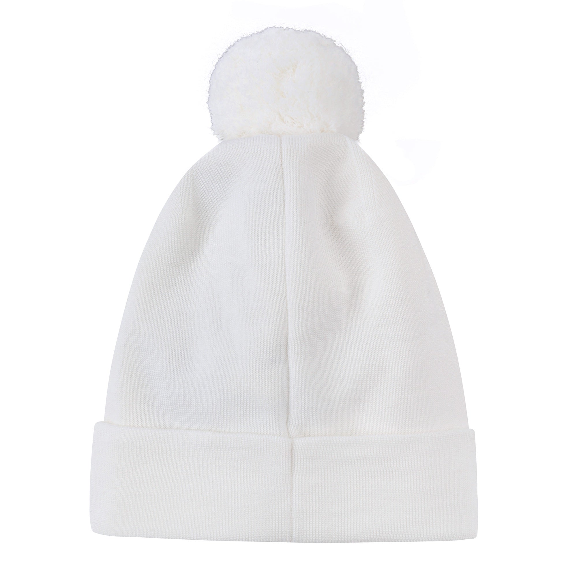 Girls Ivory 'Princess' Knitted Hat With Pom-Pom Trim