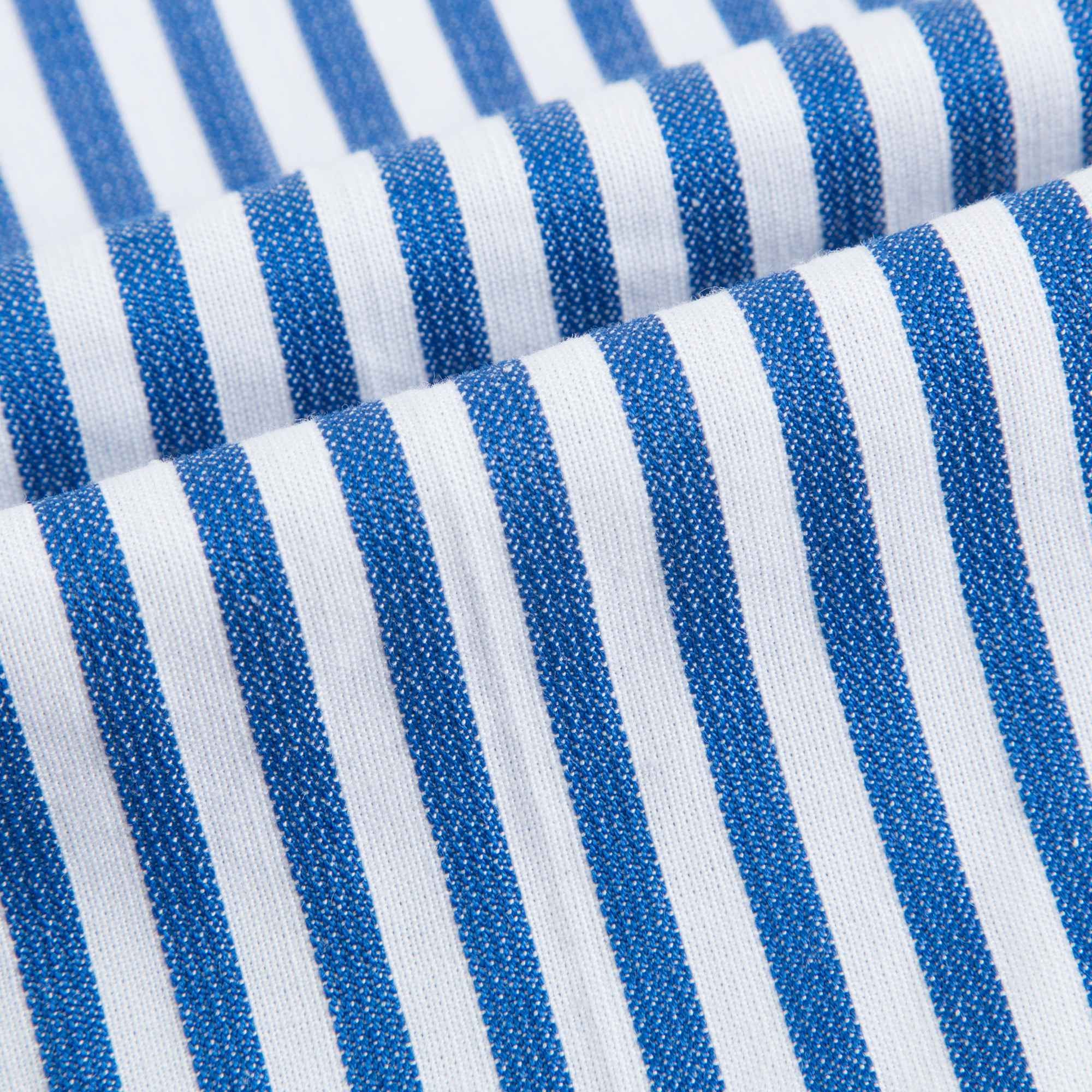 Girls Blue & White Striped Cotton Pants