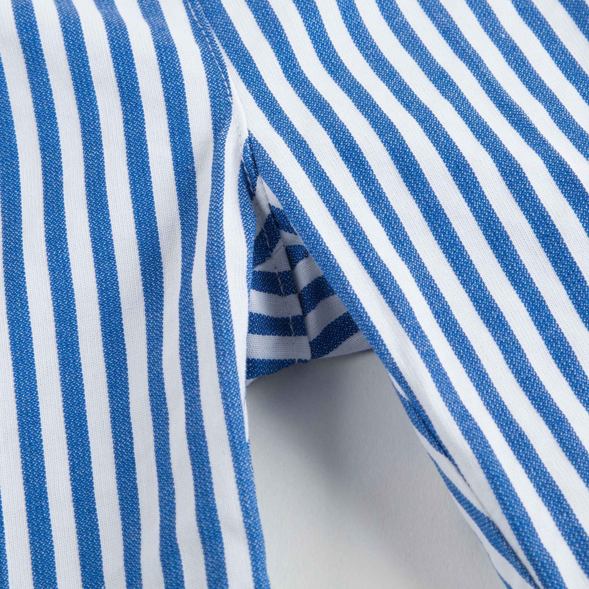 Girls Blue & White Striped Cotton Pants