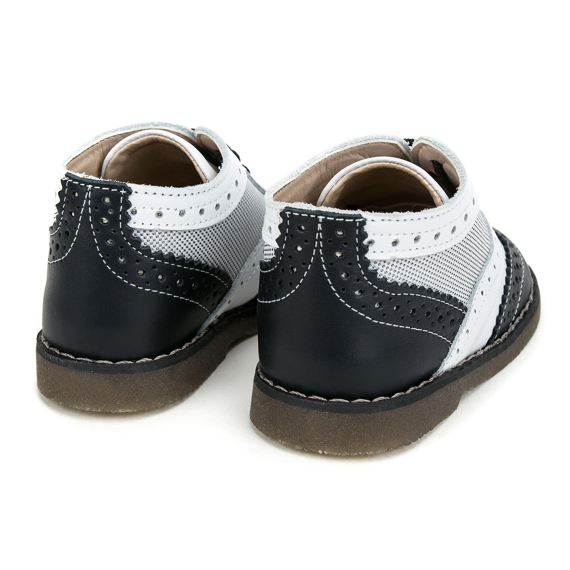 Boys White&Blue Suede Napa Leather Lace-up Shoes