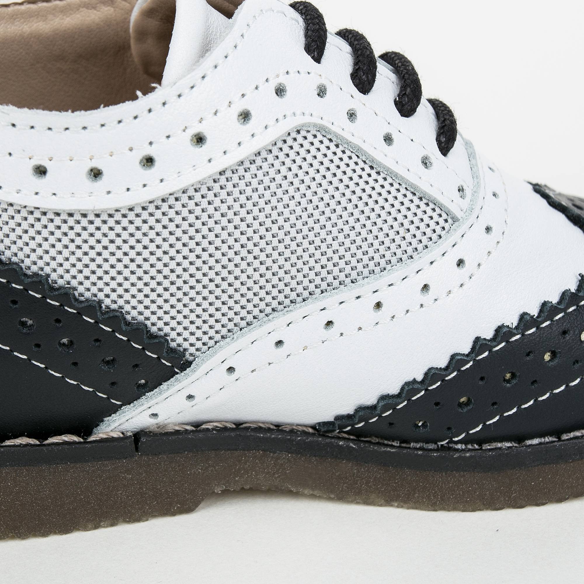 Boys White&Blue Suede Napa Leather Lace-up Shoes